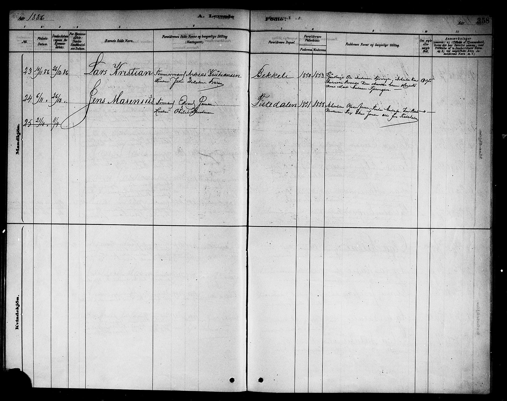 Berg prestekontor Kirkebøker, AV/SAO-A-10902/F/Fb/L0001: Parish register (official) no. II 1, 1878-1887, p. 358