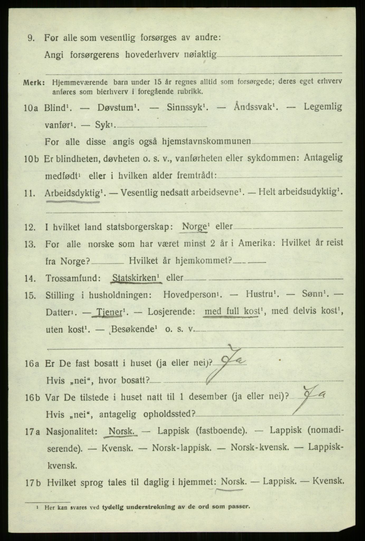 SATØ, 1920 census for Trondenes, 1920, p. 3665