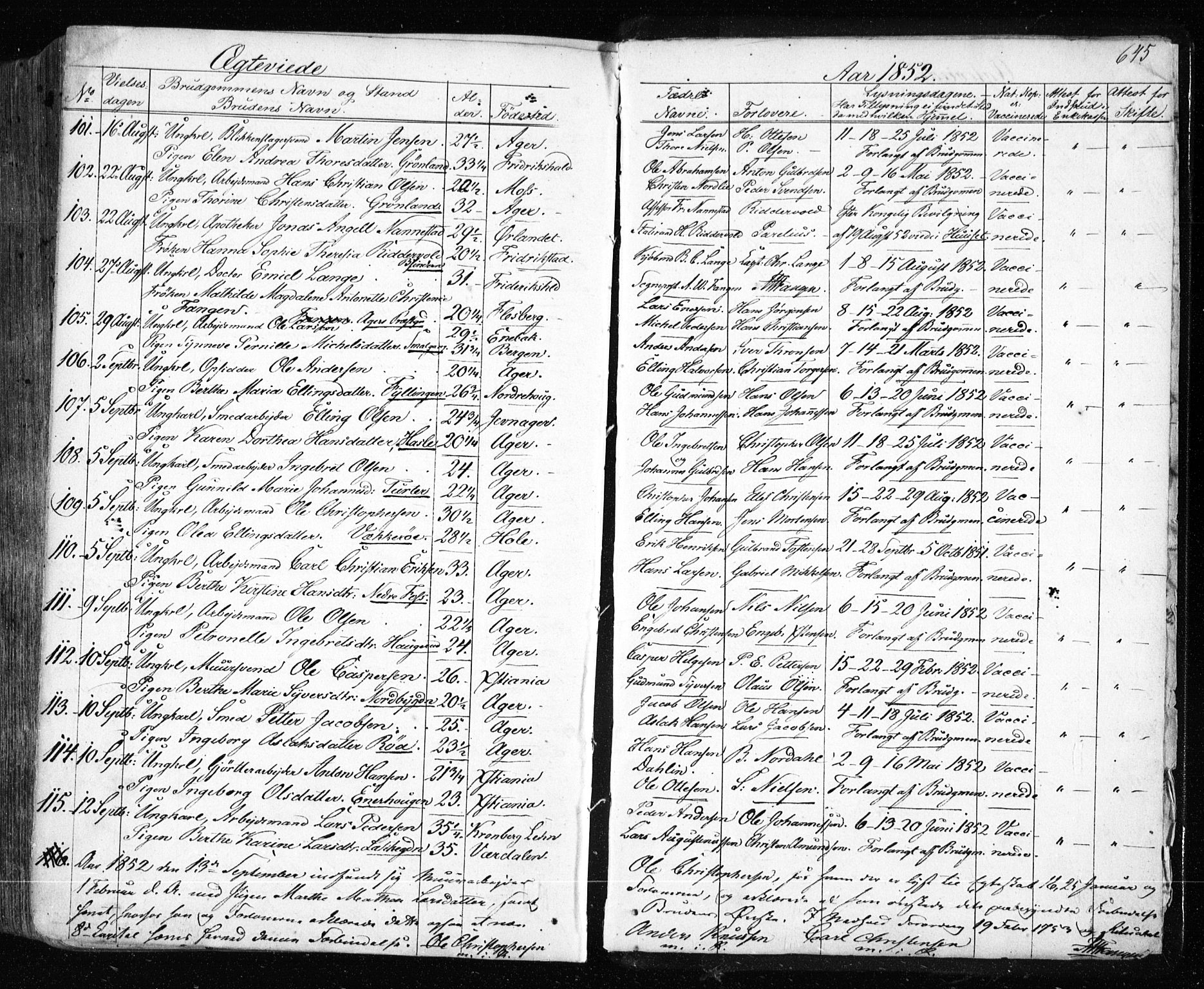 Aker prestekontor kirkebøker, AV/SAO-A-10861/F/L0019: Parish register (official) no. 19, 1842-1852, p. 645