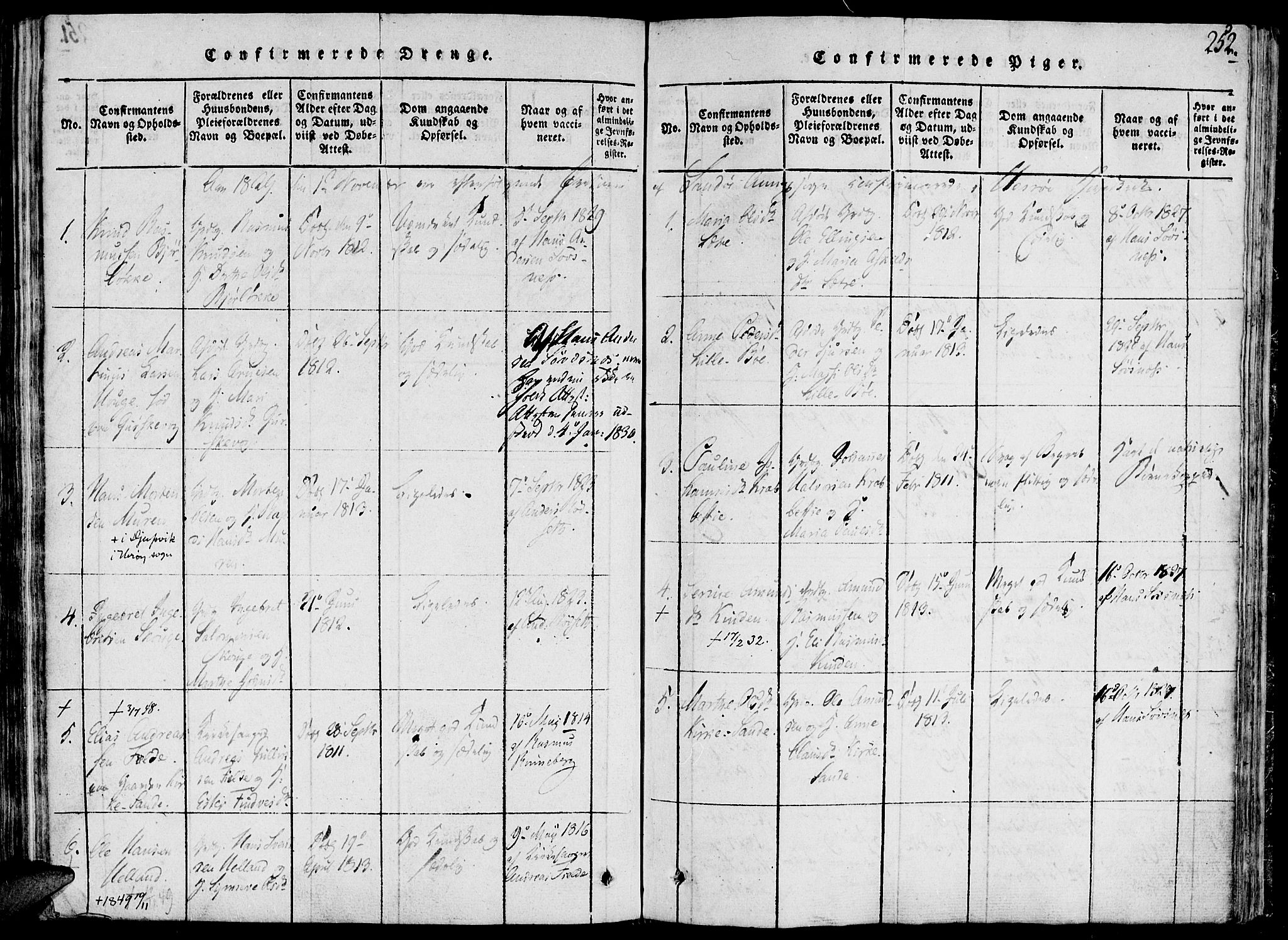 Ministerialprotokoller, klokkerbøker og fødselsregistre - Møre og Romsdal, AV/SAT-A-1454/503/L0033: Parish register (official) no. 503A01, 1816-1841, p. 252