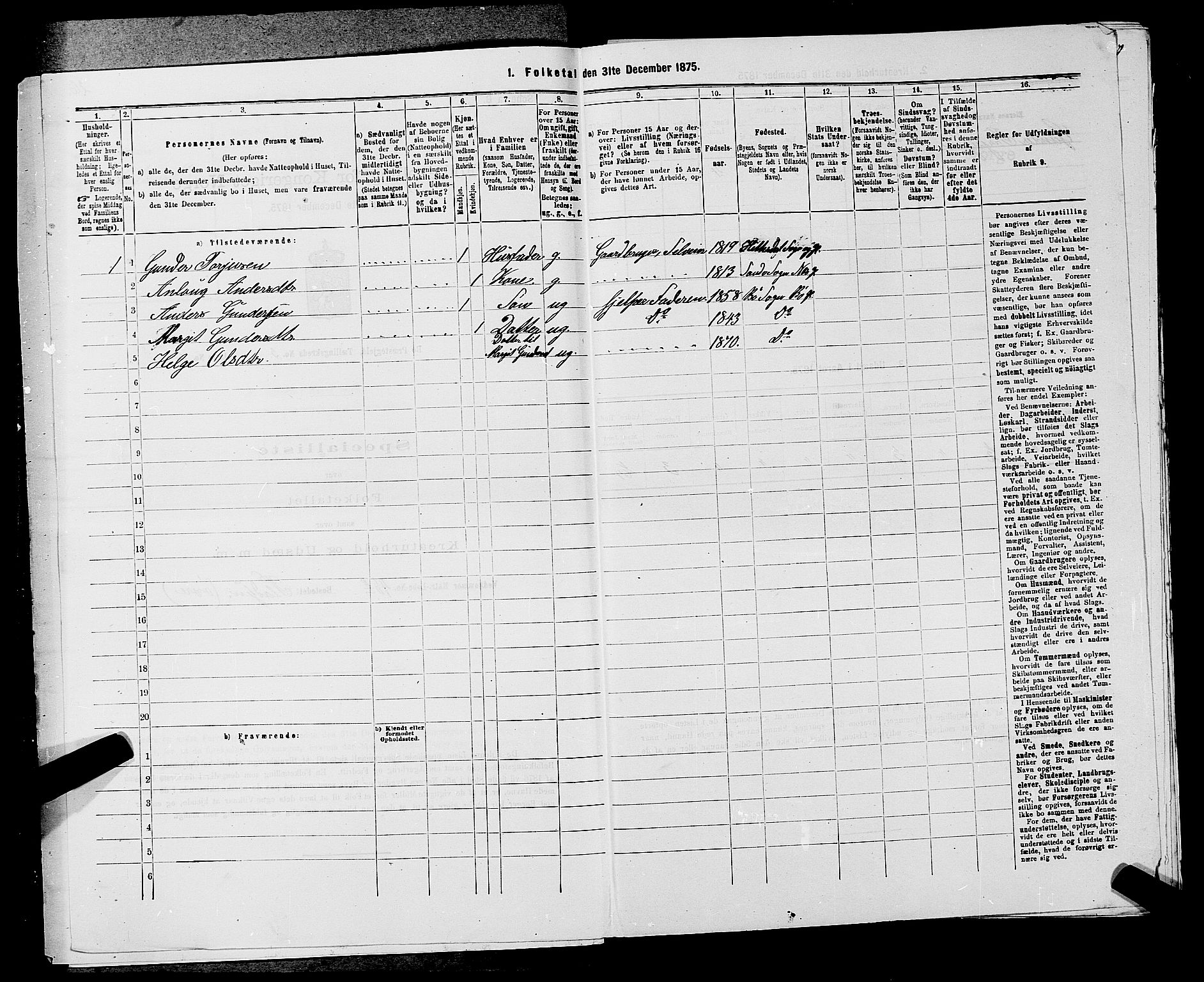 SAKO, 1875 census for 0821P Bø, 1875, p. 410