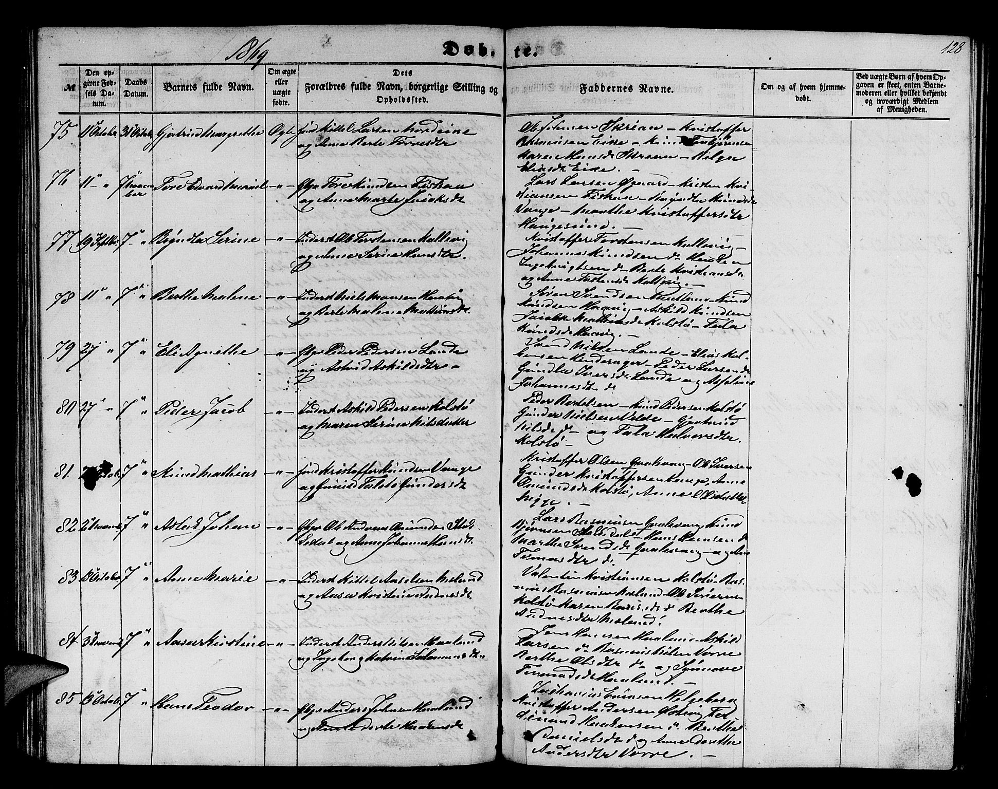 Avaldsnes sokneprestkontor, SAST/A -101851/H/Ha/Hab/L0003: Parish register (copy) no. B 3, 1857-1871, p. 128