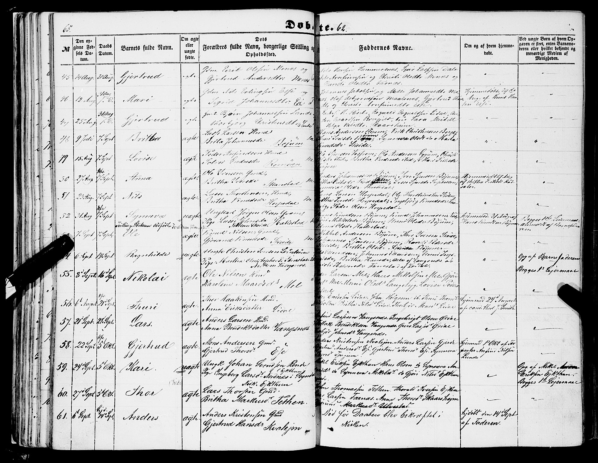 Balestrand sokneprestembete, AV/SAB-A-79601/H/Haa/Haaa/L0002: Parish register (official) no. A 2, 1847-1866, p. 65