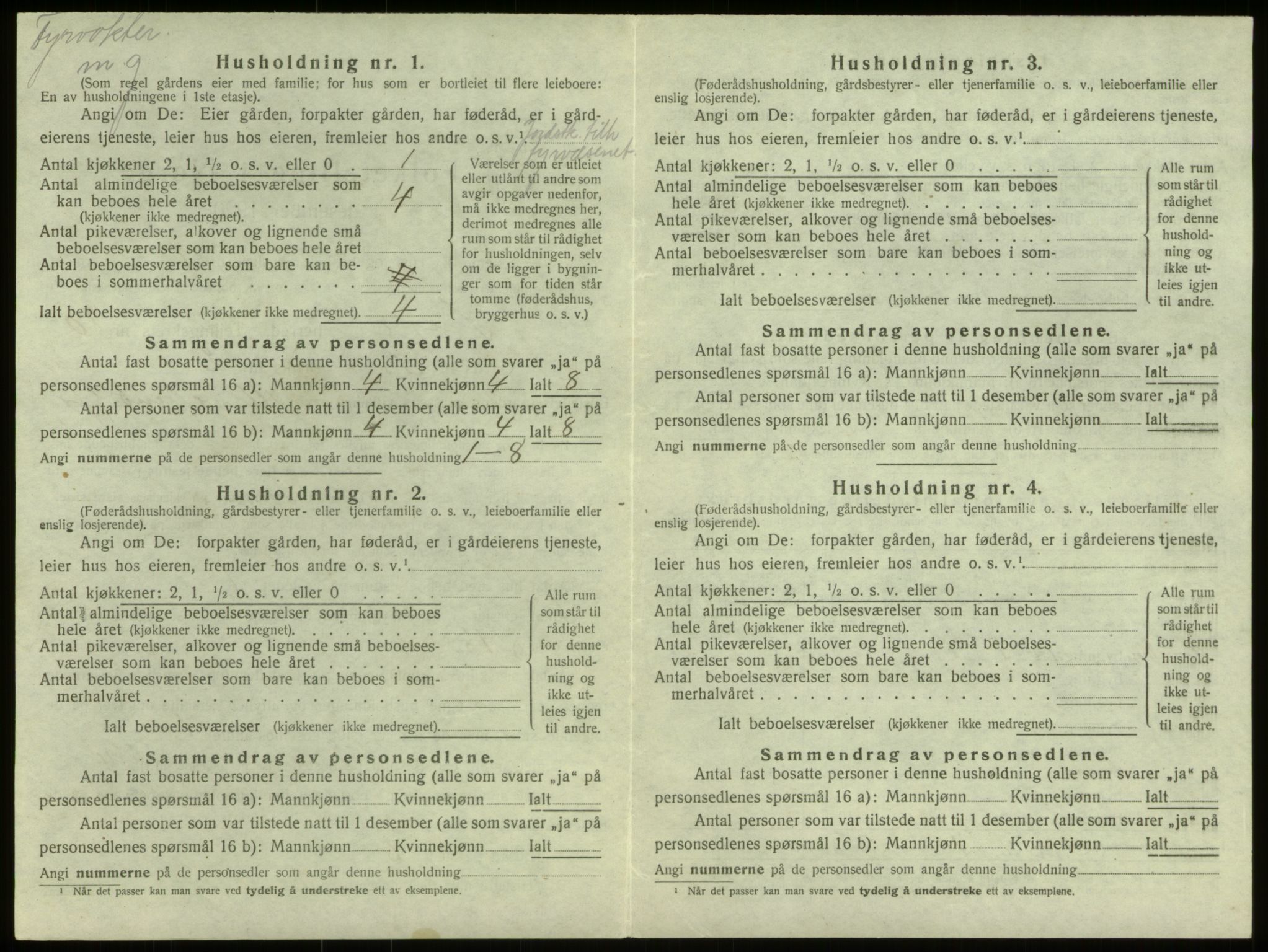 SAB, 1920 census for Selje, 1920, p. 1171