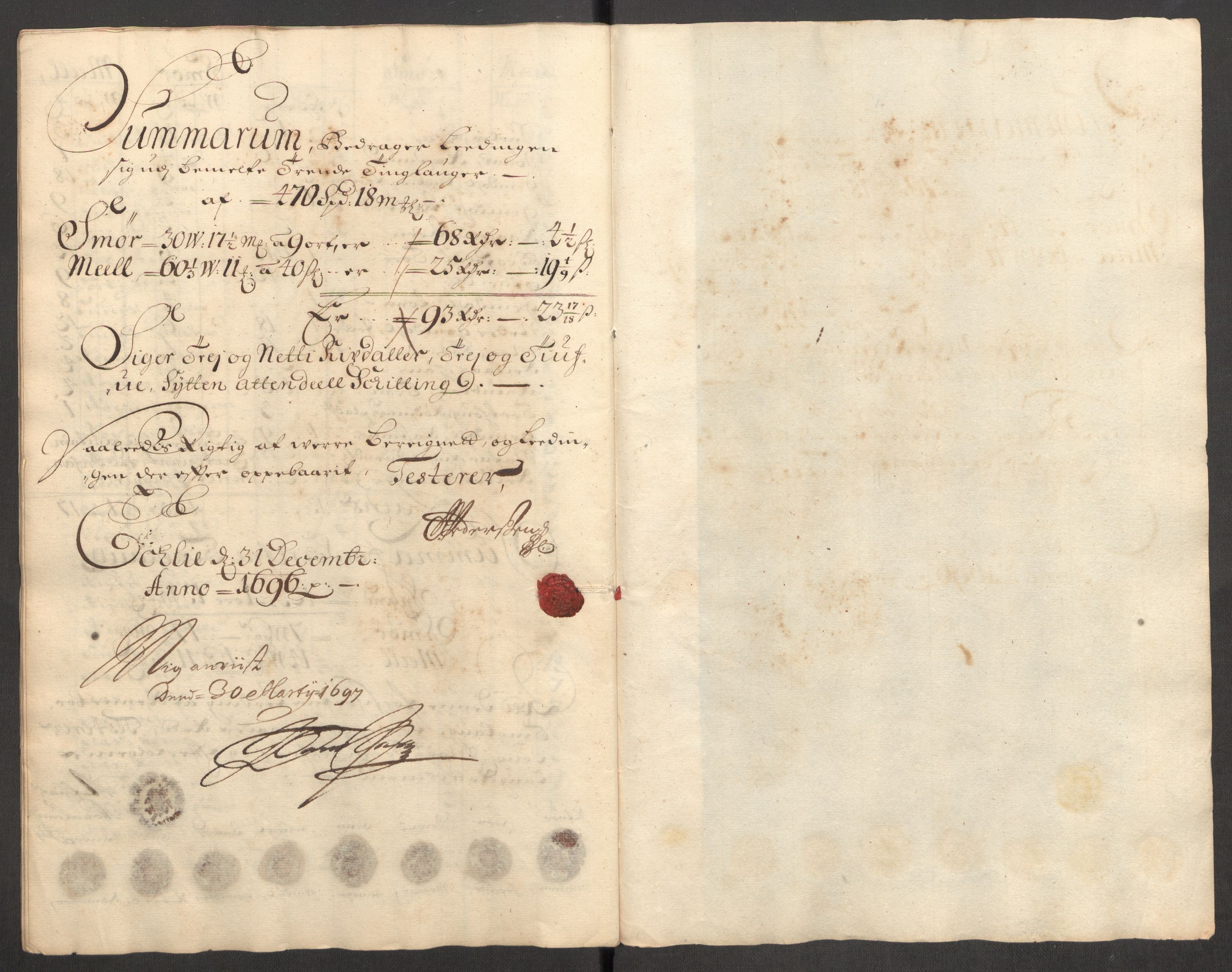 Rentekammeret inntil 1814, Reviderte regnskaper, Fogderegnskap, RA/EA-4092/R60/L3946: Fogderegnskap Orkdal og Gauldal, 1696, p. 194