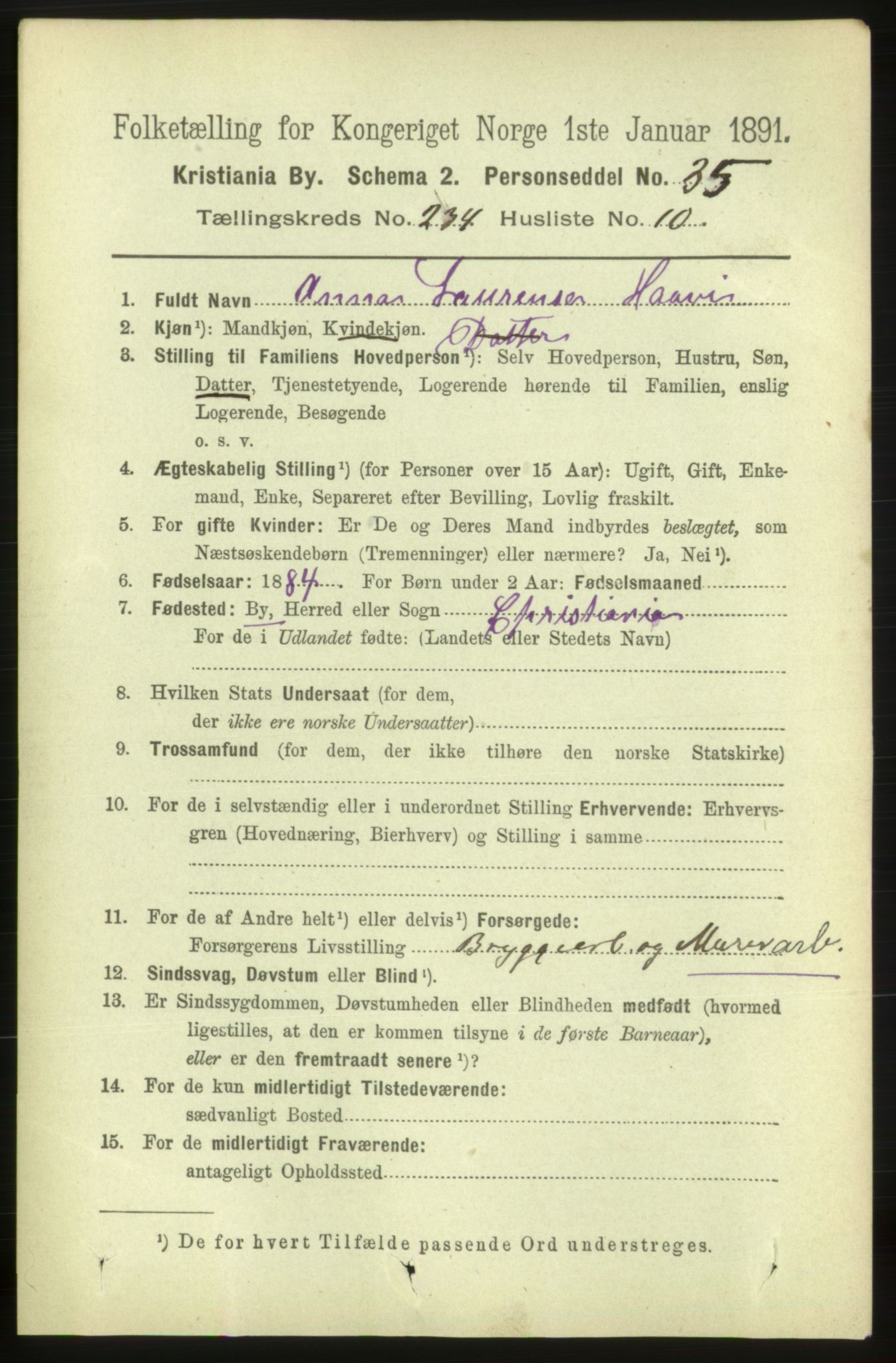 RA, 1891 census for 0301 Kristiania, 1891, p. 143750