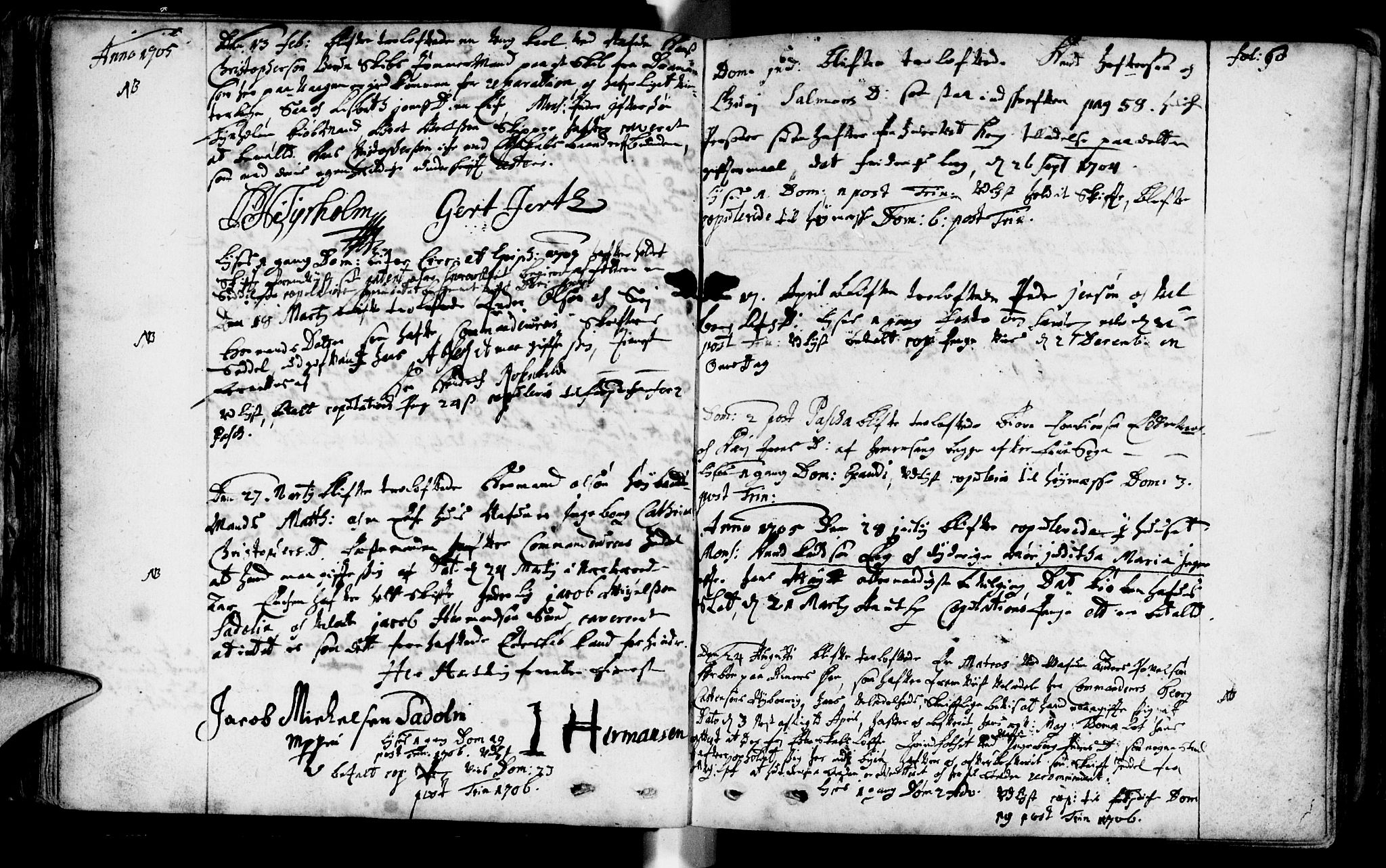 Domkirken sokneprestkontor, SAST/A-101812/001/30/30BA/L0001: Parish register (official) no. A 1 /1, 1688-1727, p. 60