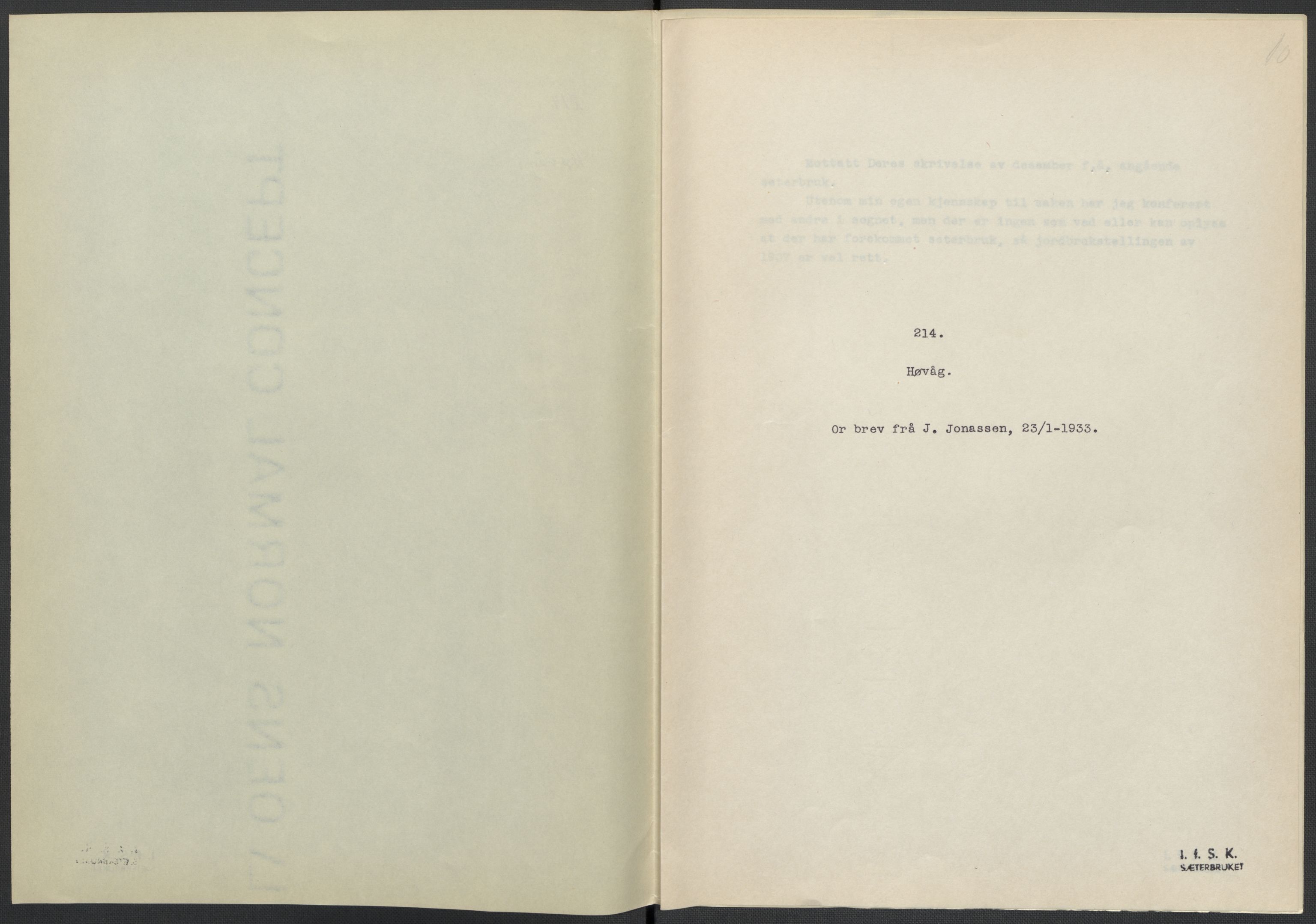 Instituttet for sammenlignende kulturforskning, AV/RA-PA-0424/F/Fc/L0008/0002: Eske B8: / Aust-Agder (perm XX), 1932-1936, p. 10