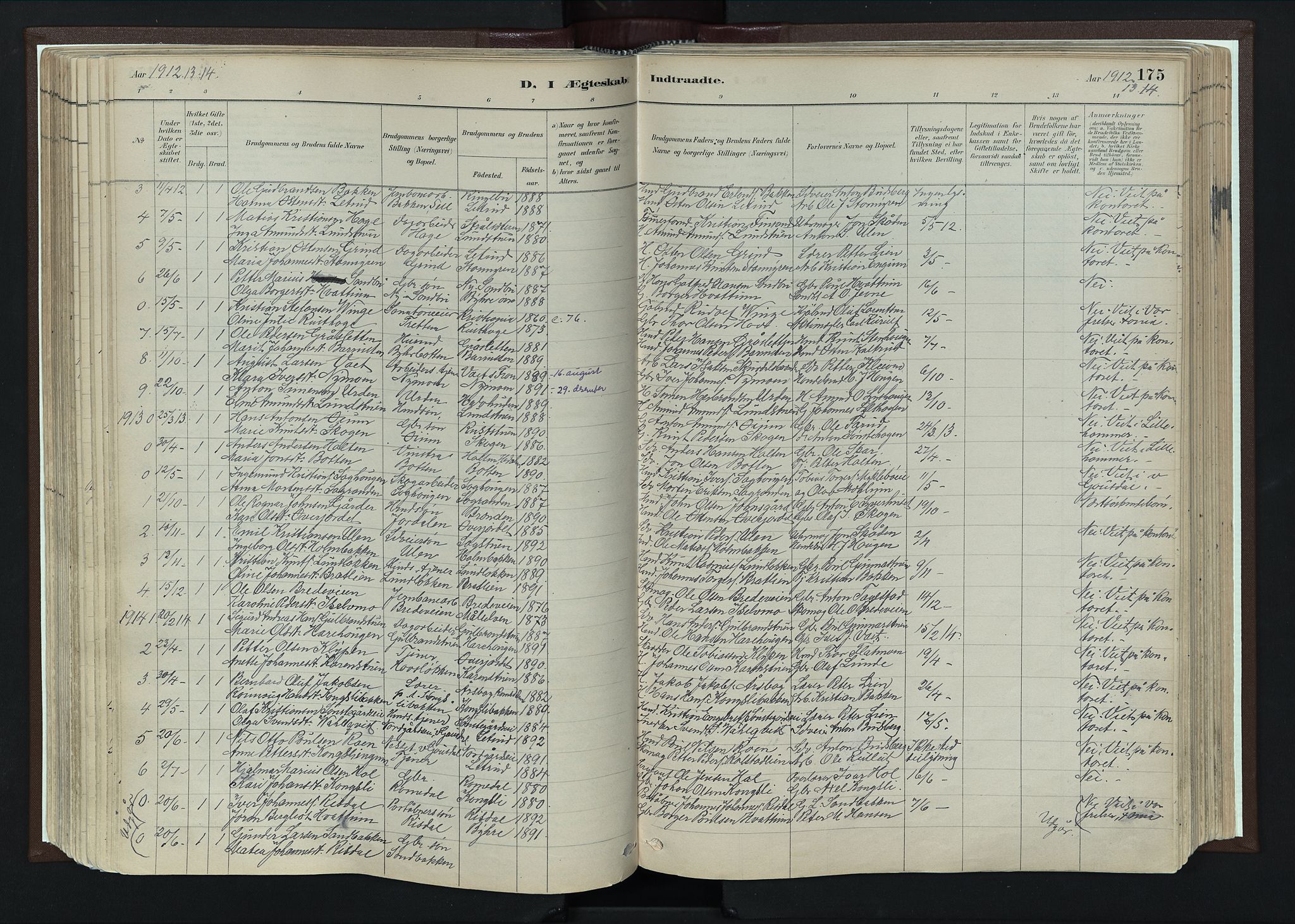 Nord-Fron prestekontor, AV/SAH-PREST-080/H/Ha/Haa/L0004: Parish register (official) no. 4, 1884-1914, p. 175