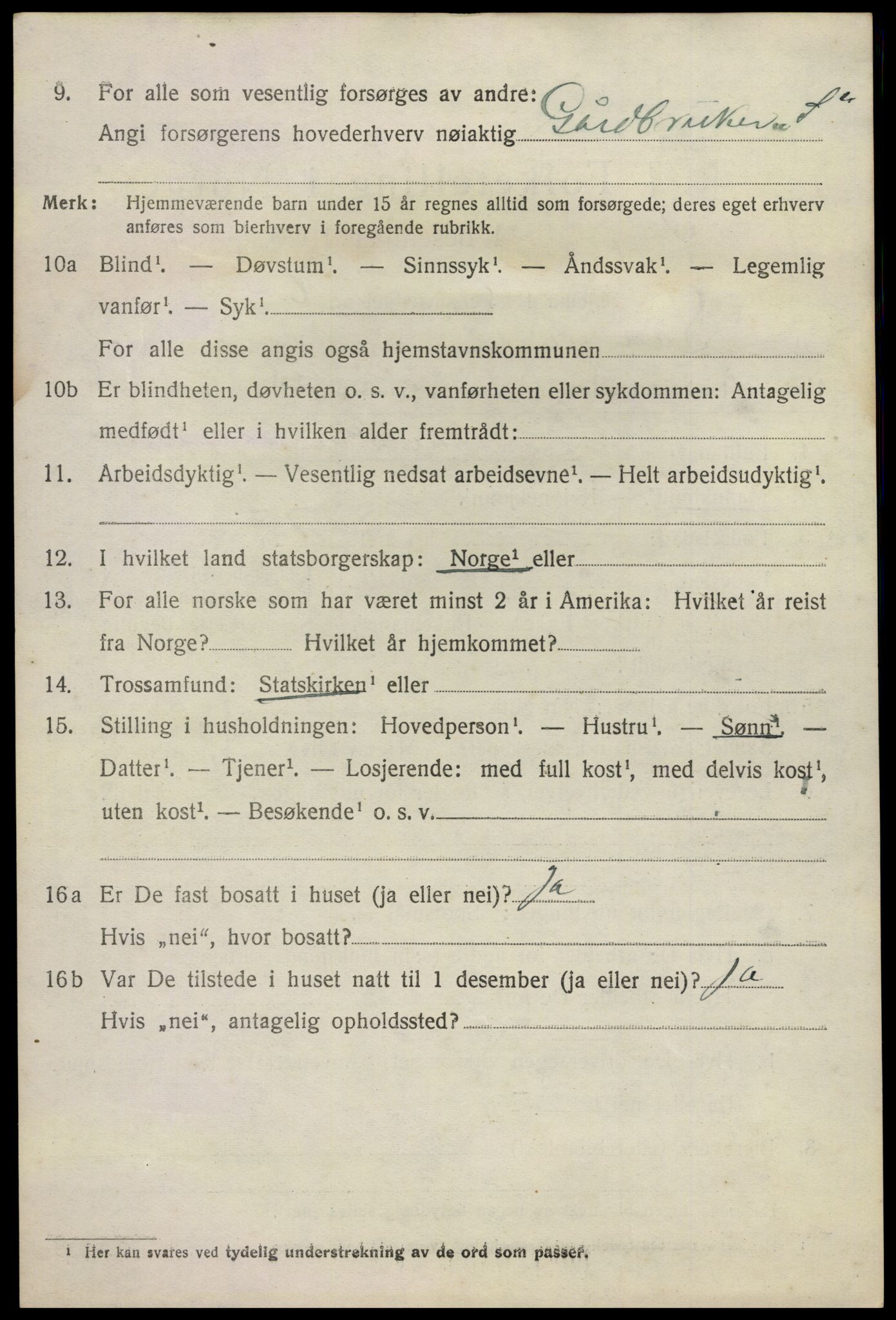 SAKO, 1920 census for Sandeherred, 1920, p. 5197
