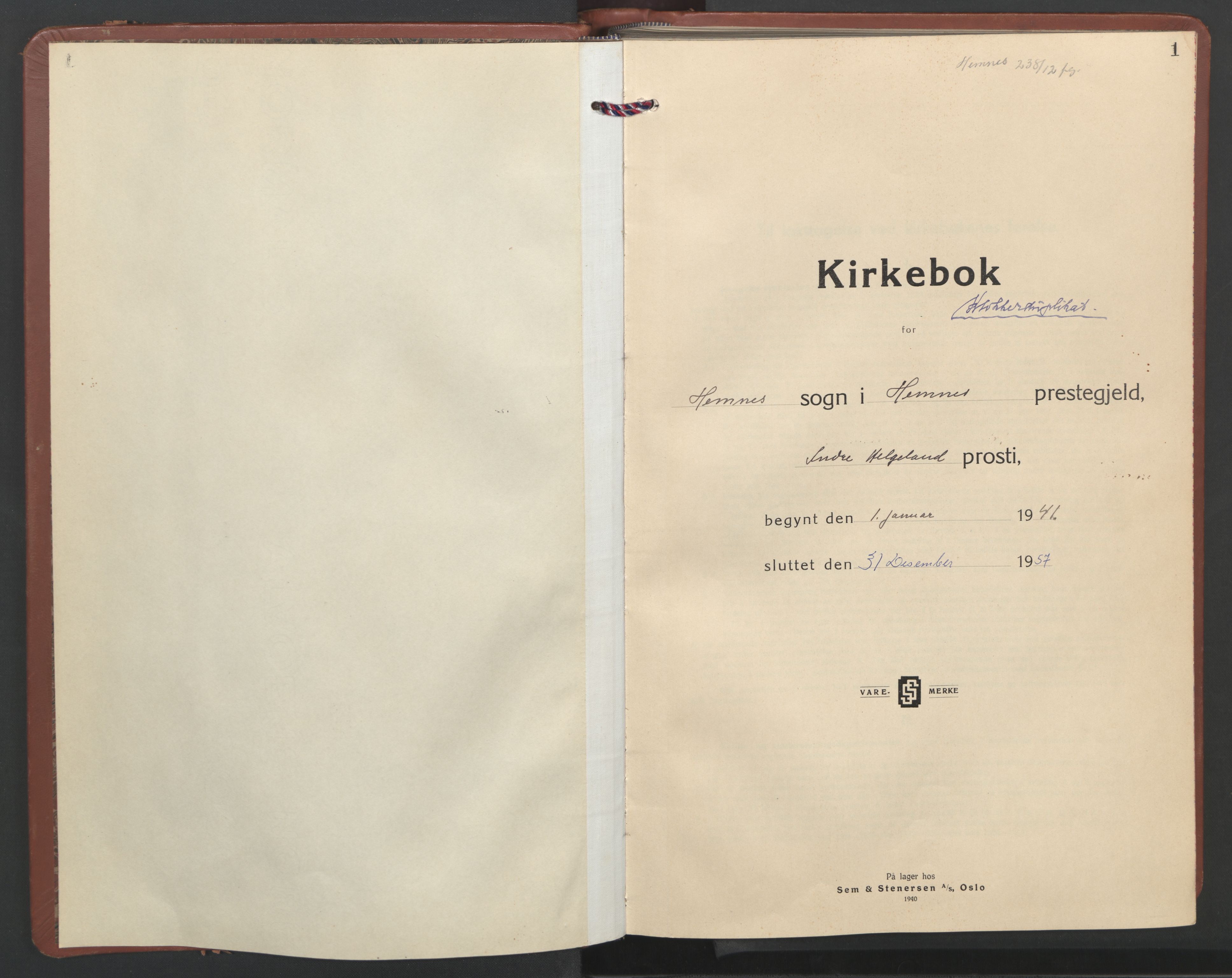 Ministerialprotokoller, klokkerbøker og fødselsregistre - Nordland, AV/SAT-A-1459/825/L0374: Parish register (copy) no. 825C11, 1941-1957, p. 1