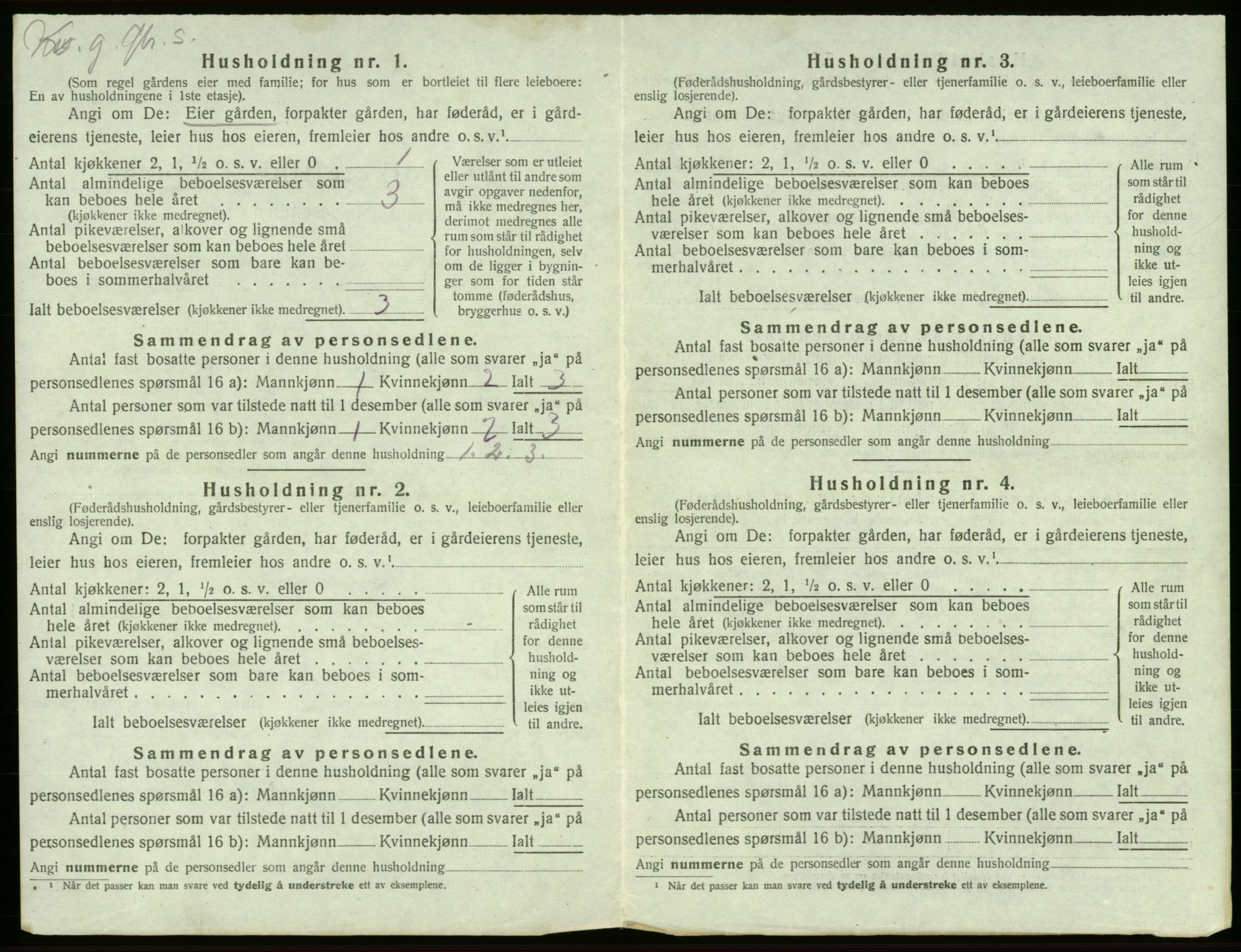 SAB, 1920 census for Sveio, 1920, p. 498