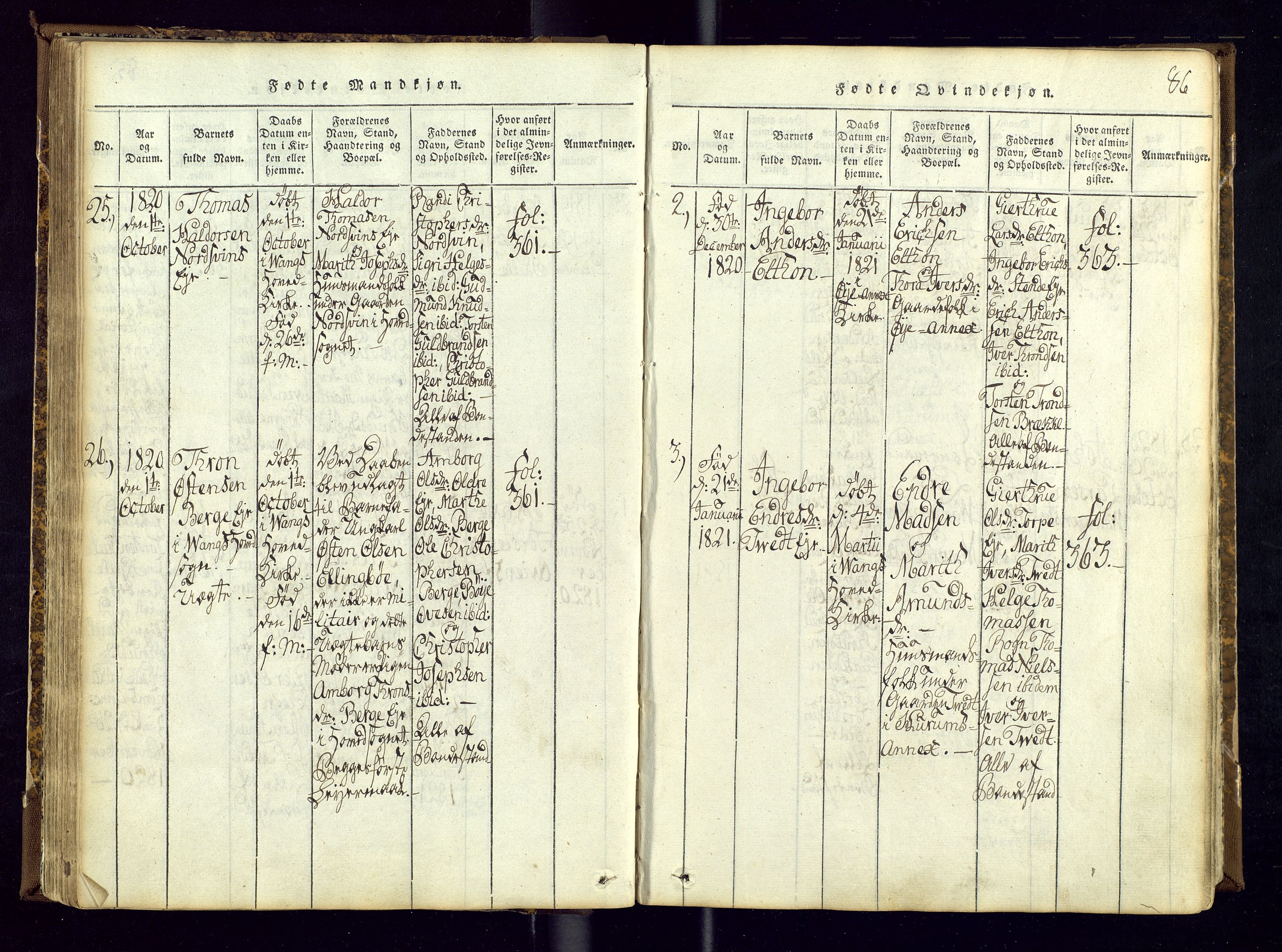 Vang prestekontor, Valdres, SAH/PREST-140/H/Ha/L0004: Parish register (official) no. 4, 1814-1831, p. 86