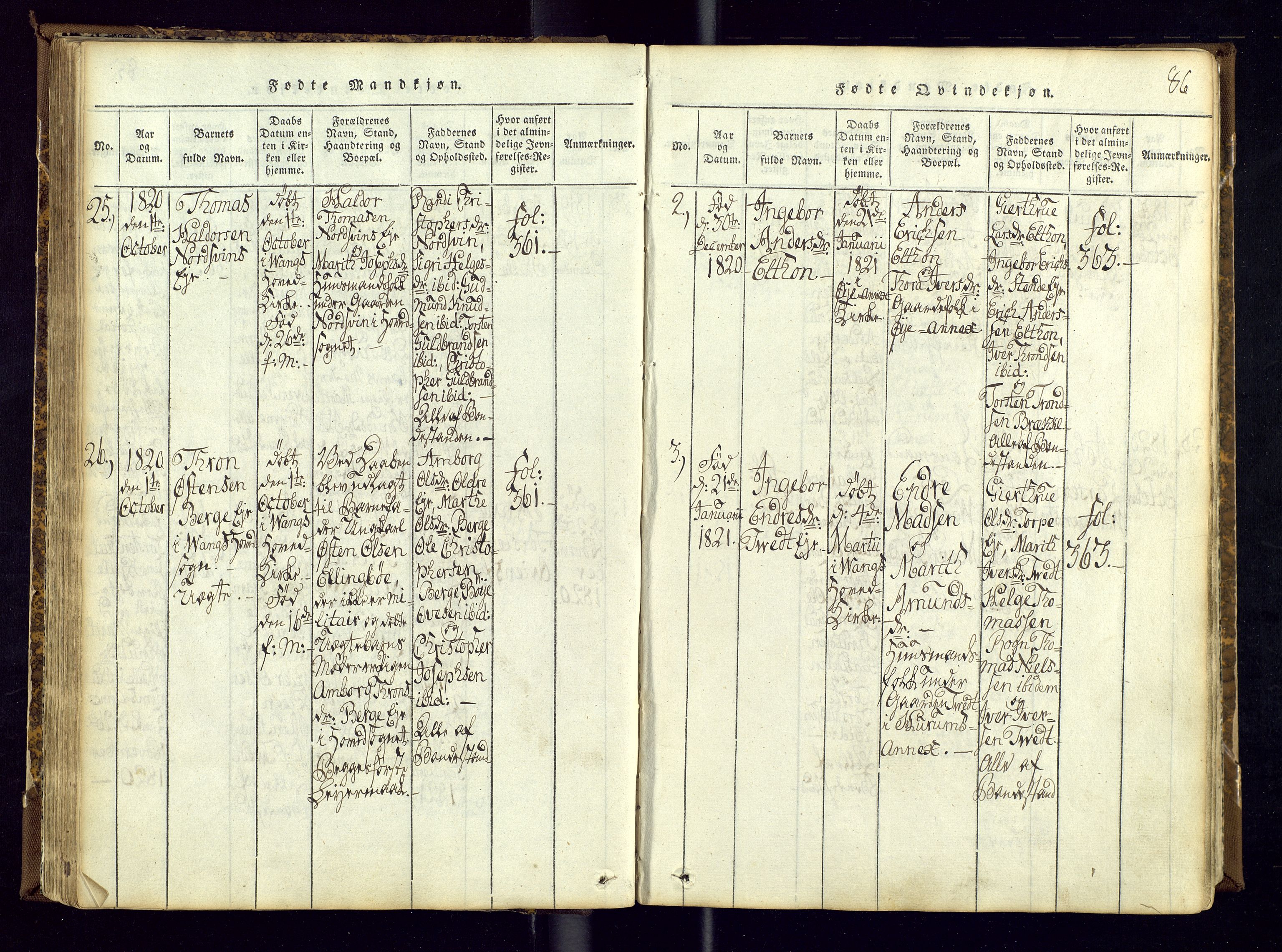 Vang prestekontor, Valdres, AV/SAH-PREST-140/H/Ha/L0004: Parish register (official) no. 4, 1814-1831, p. 86