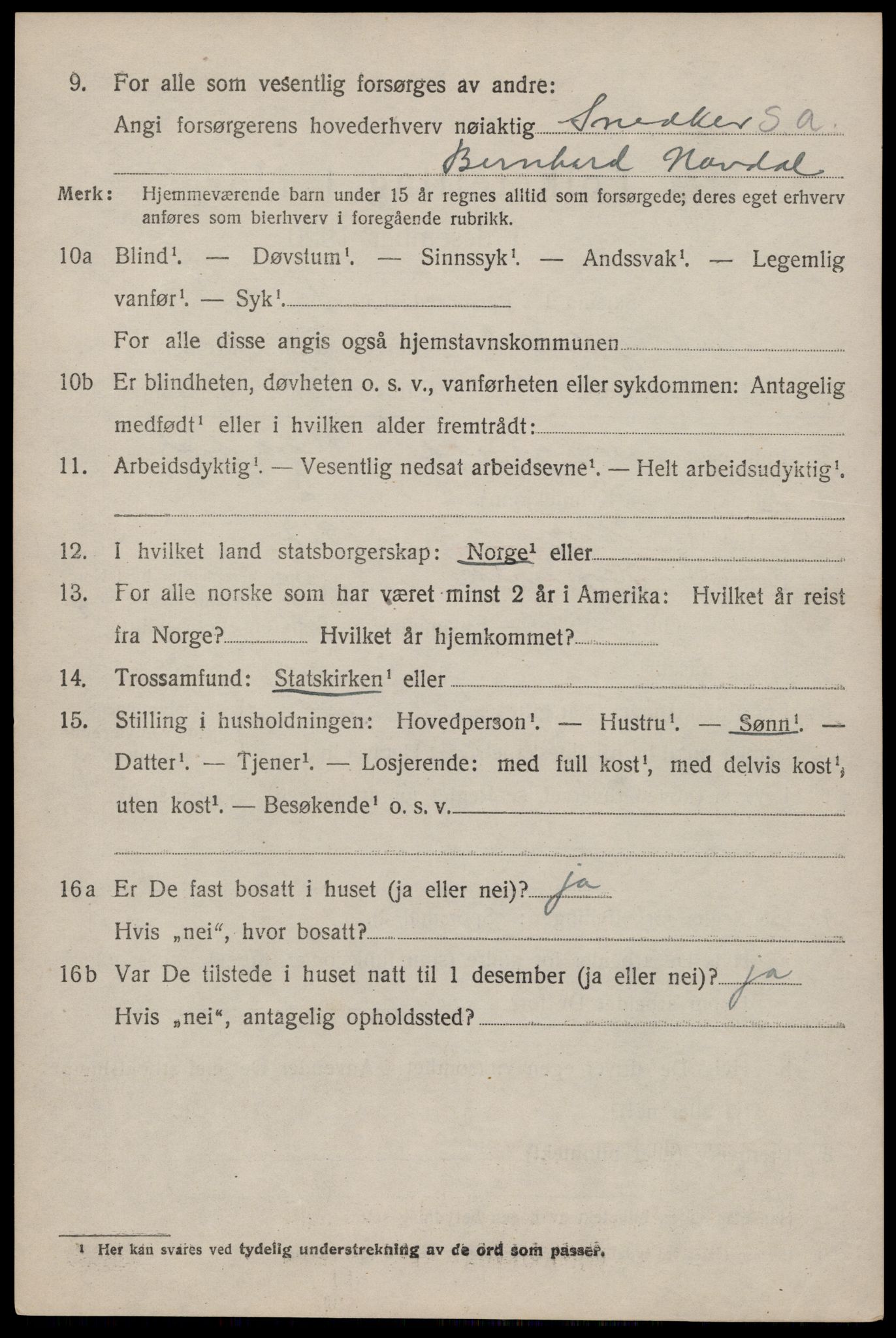 SAST, 1920 census for Stangaland, 1920, p. 2798