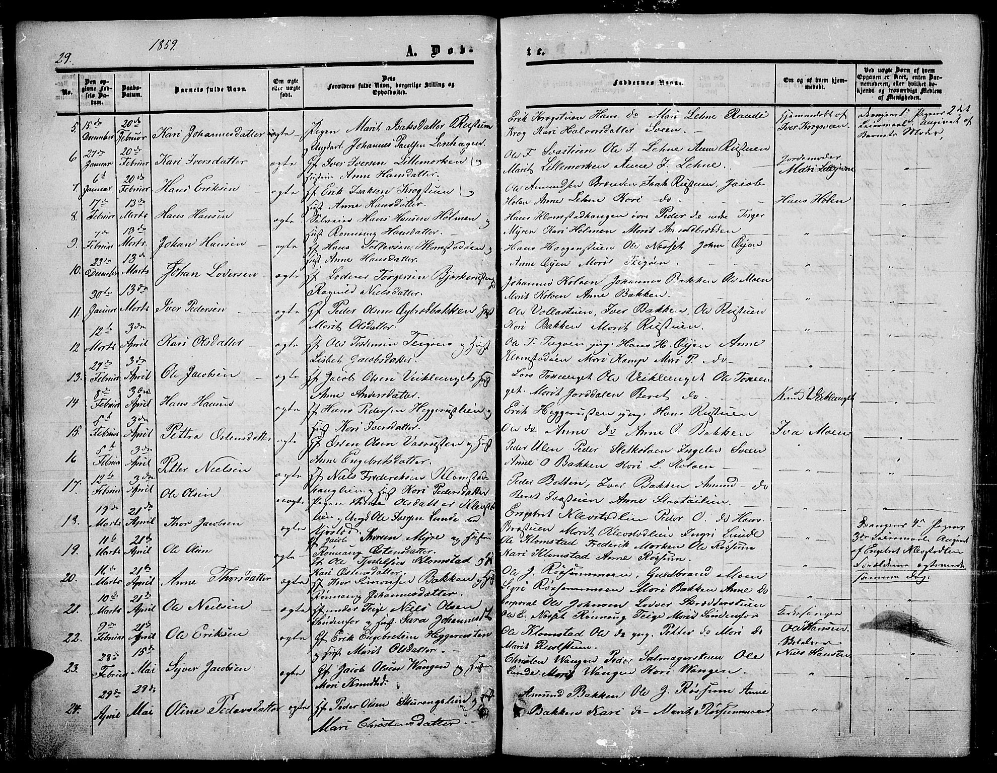 Nord-Fron prestekontor, AV/SAH-PREST-080/H/Ha/Hab/L0003: Parish register (copy) no. 3, 1851-1886, p. 29