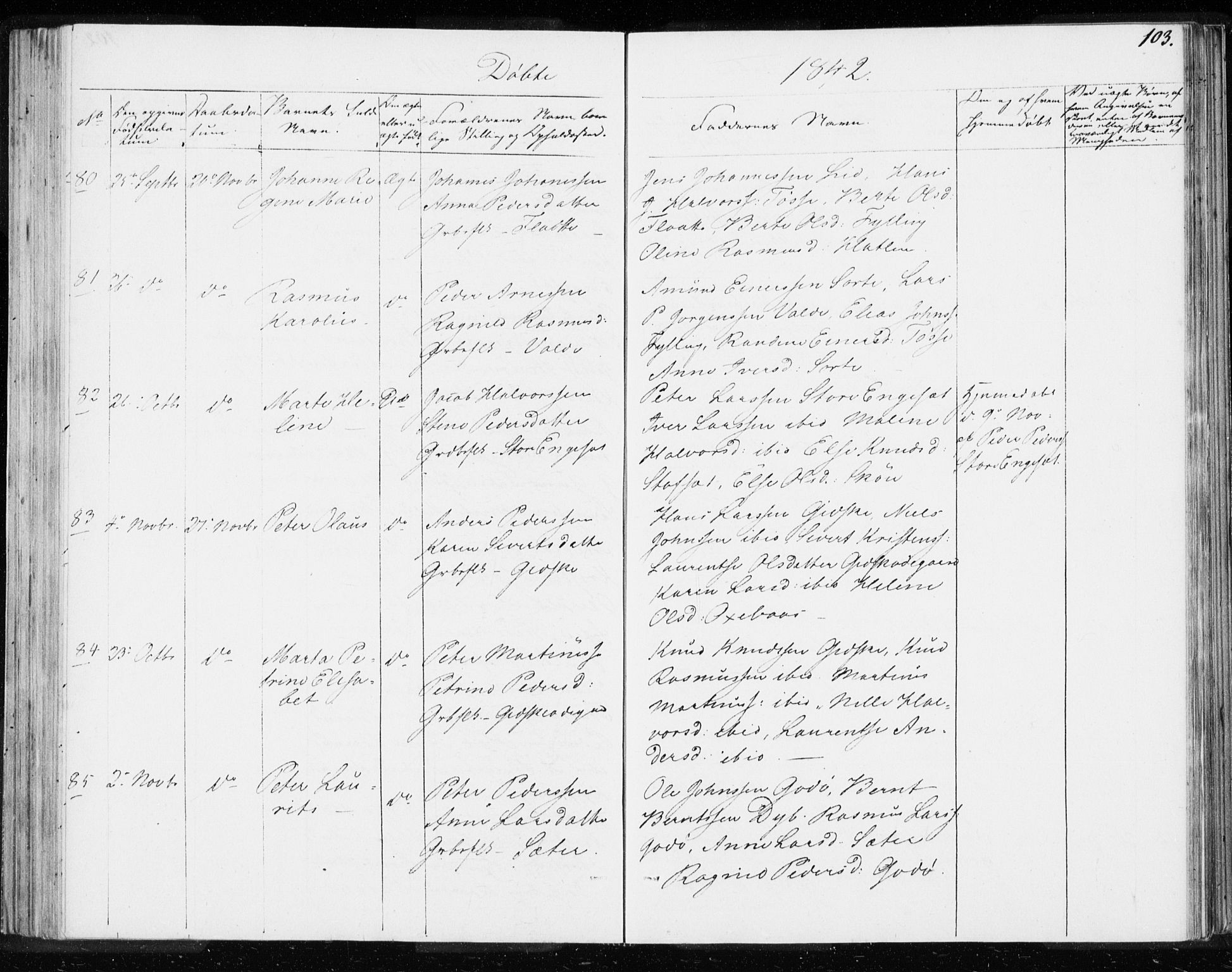 Ministerialprotokoller, klokkerbøker og fødselsregistre - Møre og Romsdal, AV/SAT-A-1454/528/L0414: Curate's parish register no. 528B02, 1833-1844, p. 103