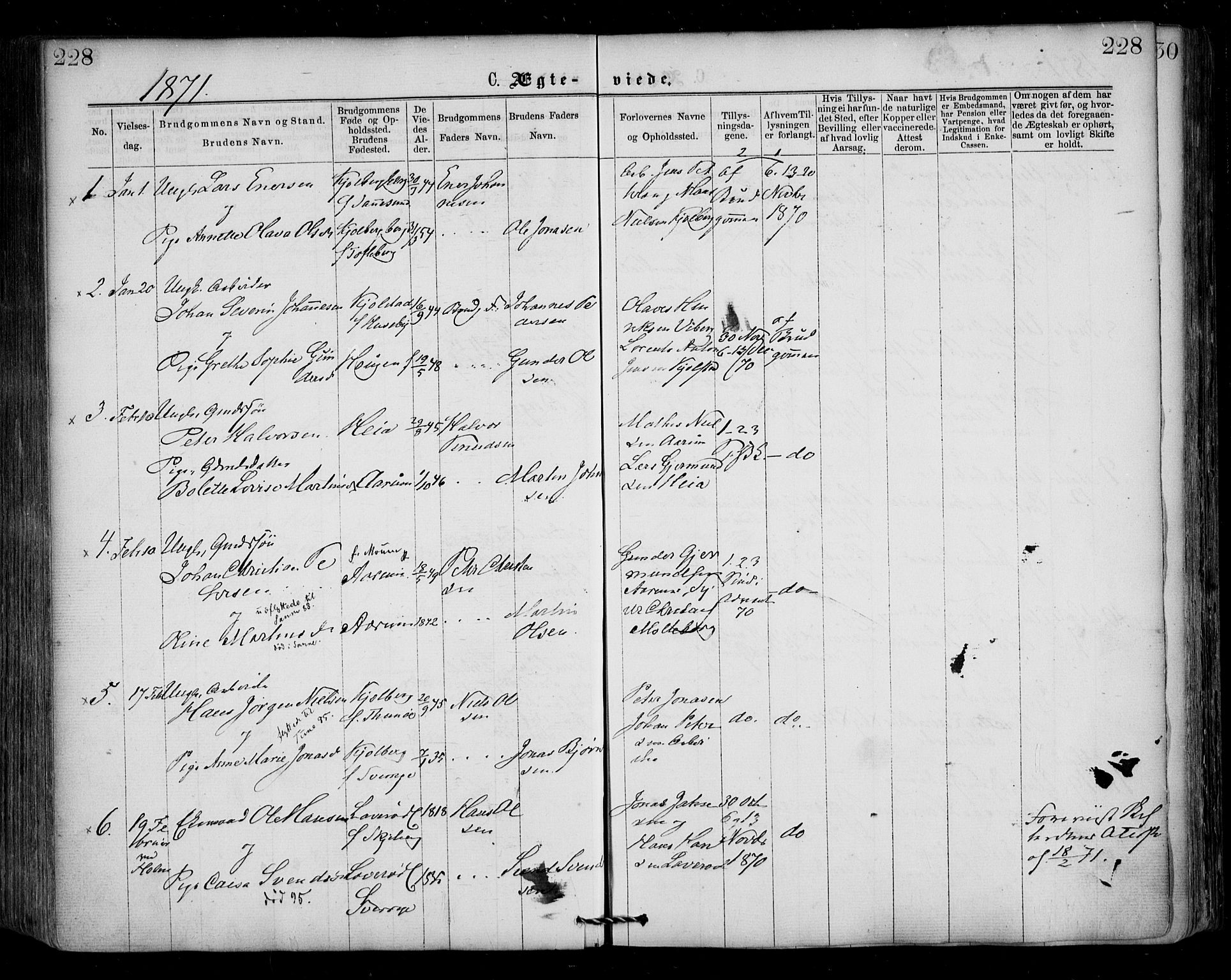 Borge prestekontor Kirkebøker, SAO/A-10903/F/Fa/L0006: Parish register (official) no. I 6, 1861-1874, p. 228