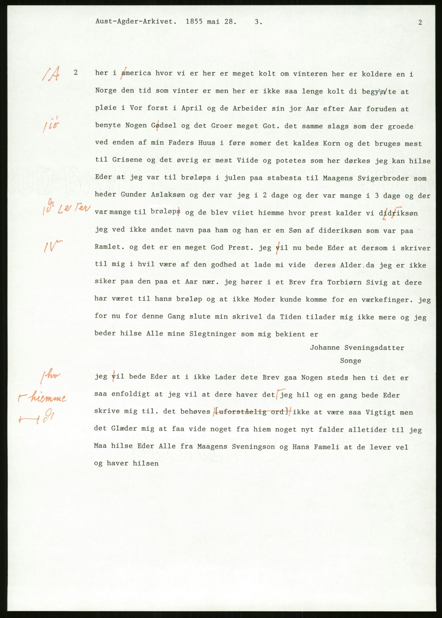 Samlinger til kildeutgivelse, Amerikabrevene, AV/RA-EA-4057/F/L0026: Innlån fra Aust-Agder: Aust-Agder-Arkivet - Erickson, 1838-1914, p. 57