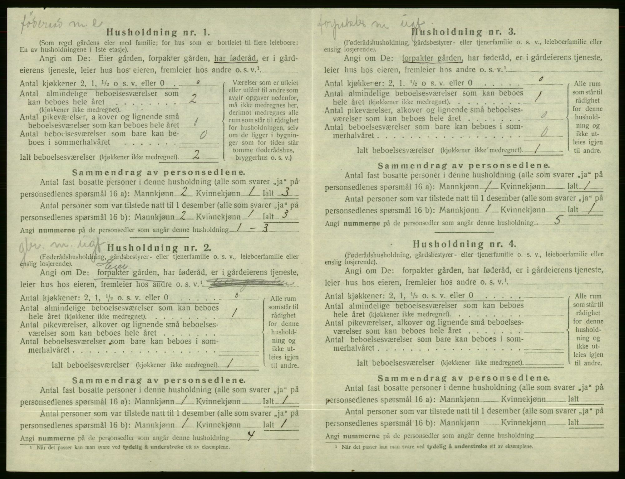 SAB, 1920 census for Evanger, 1920, p. 382