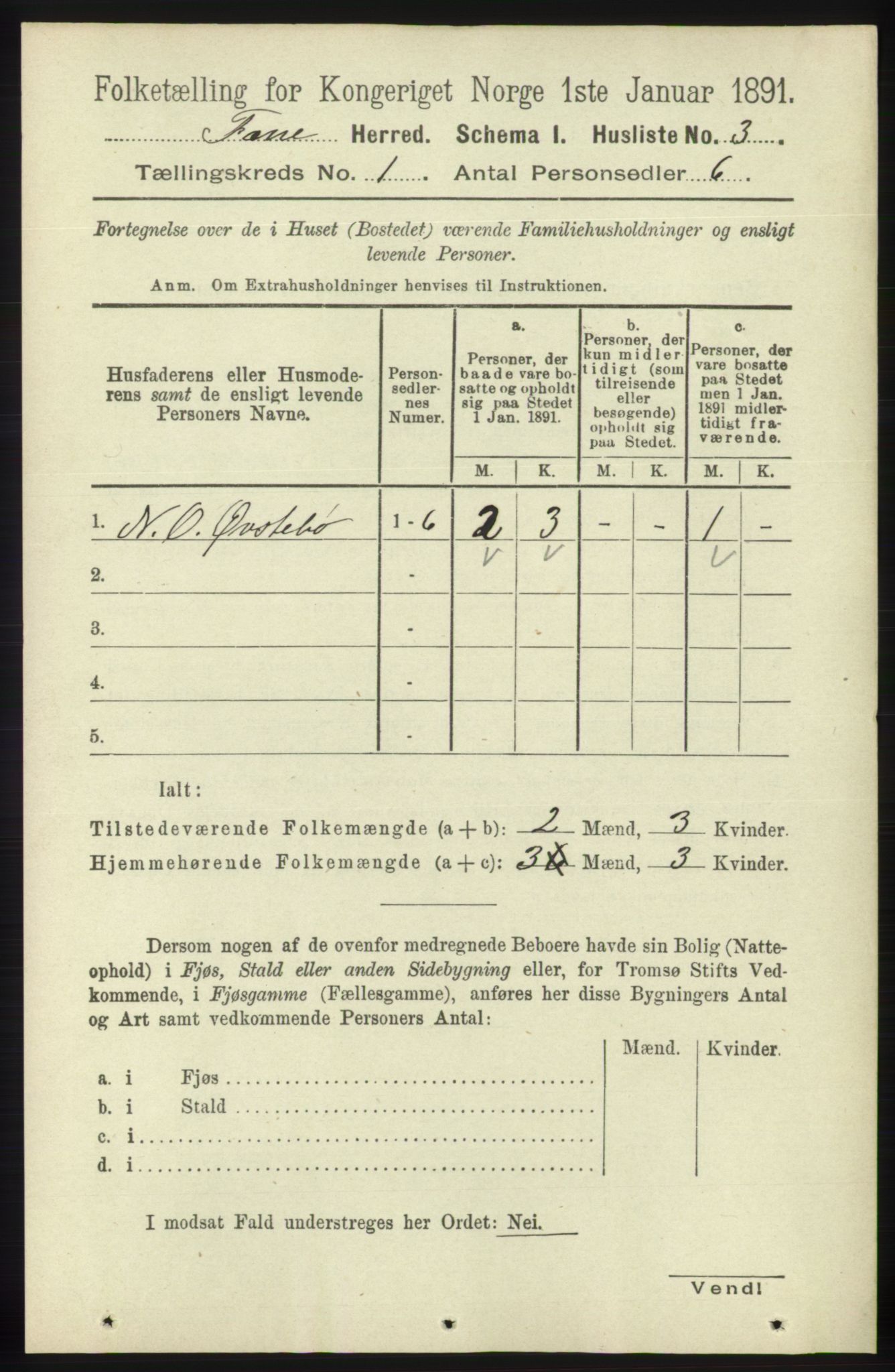 RA, 1891 census for 1249 Fana, 1891, p. 30