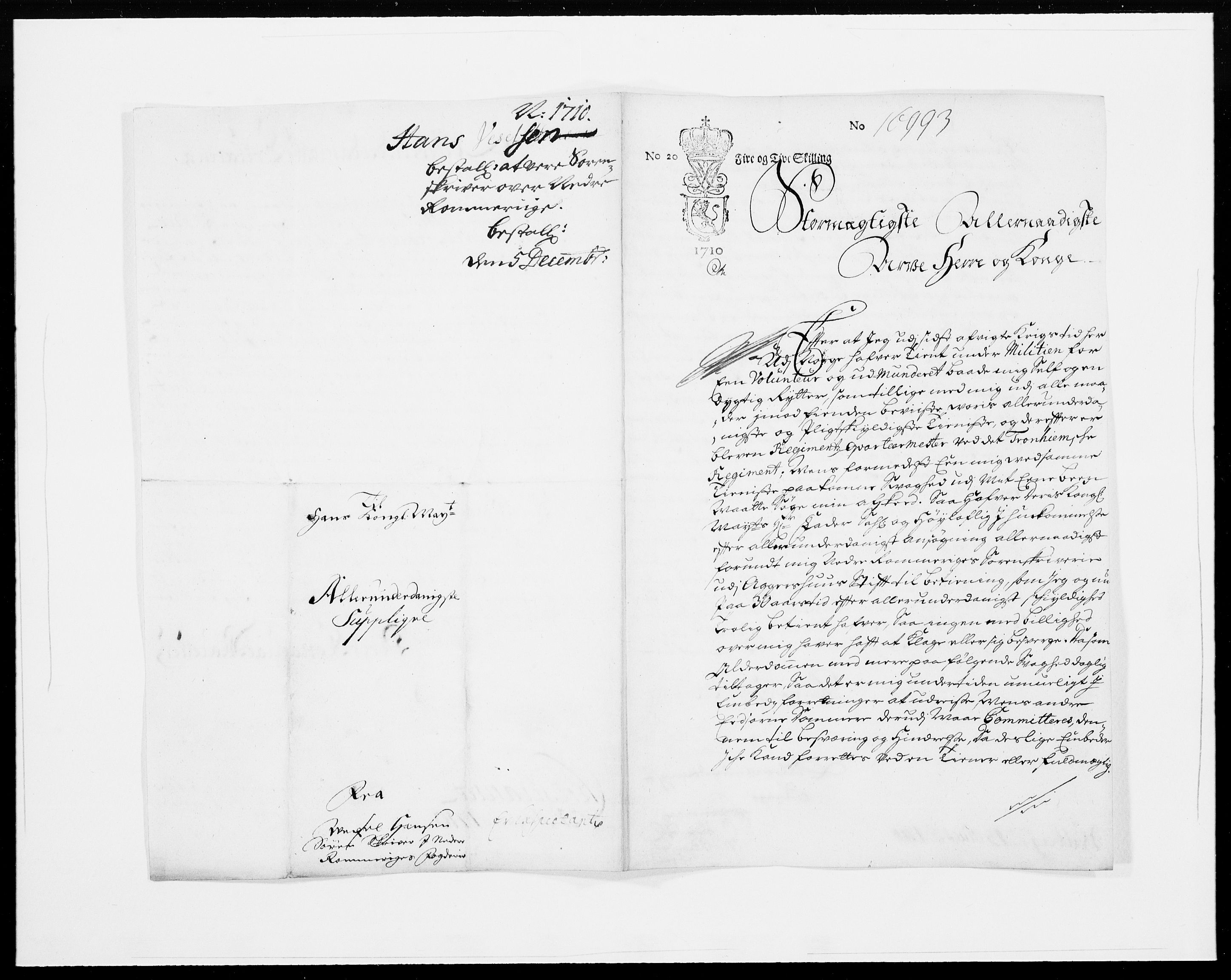 Danske Kanselli 1572-1799, AV/RA-EA-3023/F/Fc/Fcc/Fcca/L0069: Norske innlegg 1572-1799, 1710, p. 268