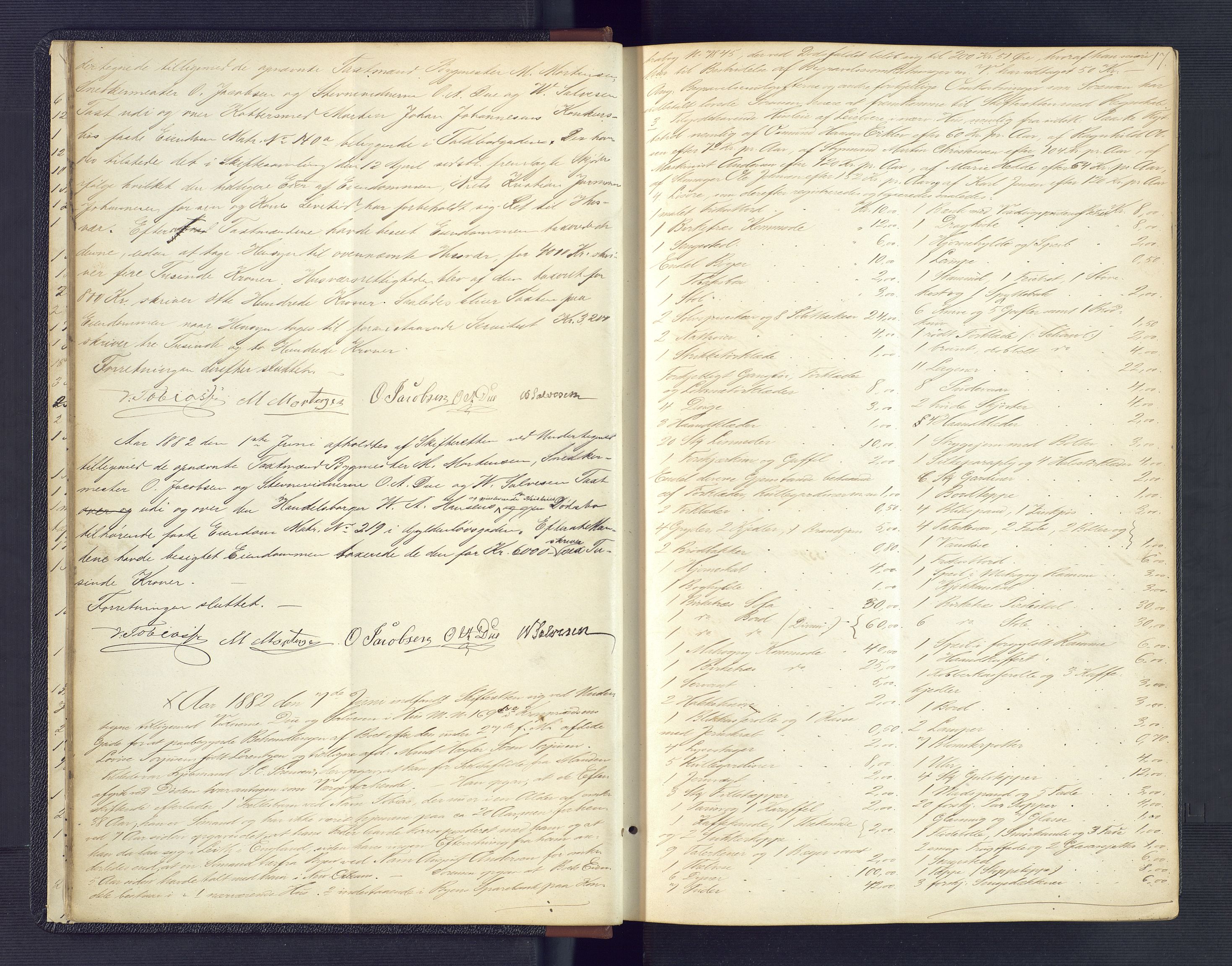 Kristiansand byrett, AV/SAK-1223-0001/H/Hc/L0032: Skifteregistreringsprotokoll nr. 4, med register, 1881-1888, p. 17