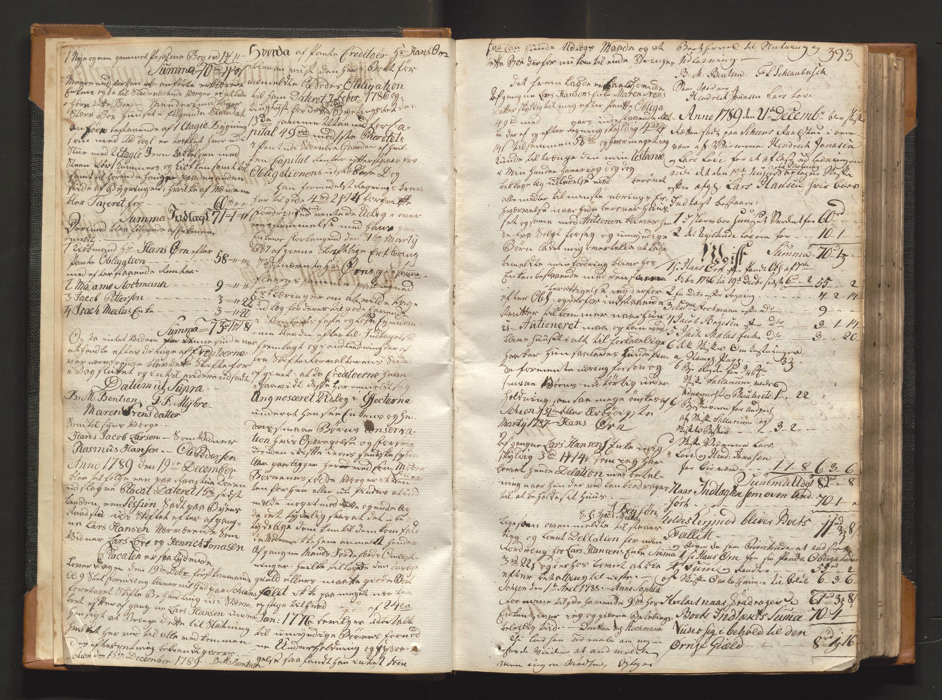 Skien byfogd, AV/SAKO-A-219/H/Hb/L0009b: Skifteprotokoll, 1789-1794, p. 392b-393a