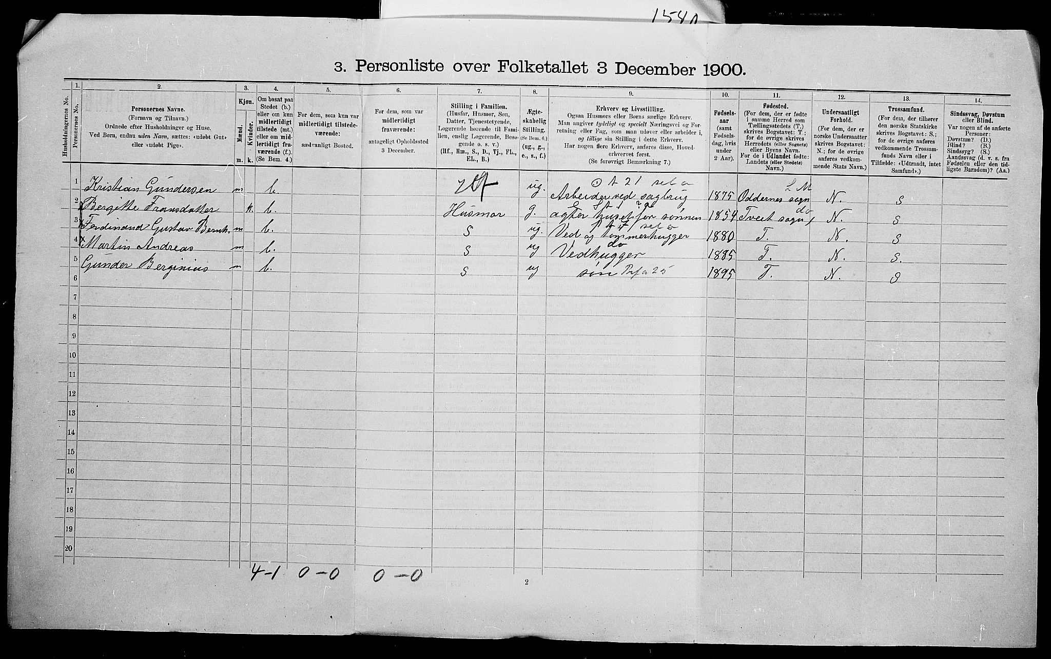 SAK, 1900 census for Øvrebø, 1900, p. 26