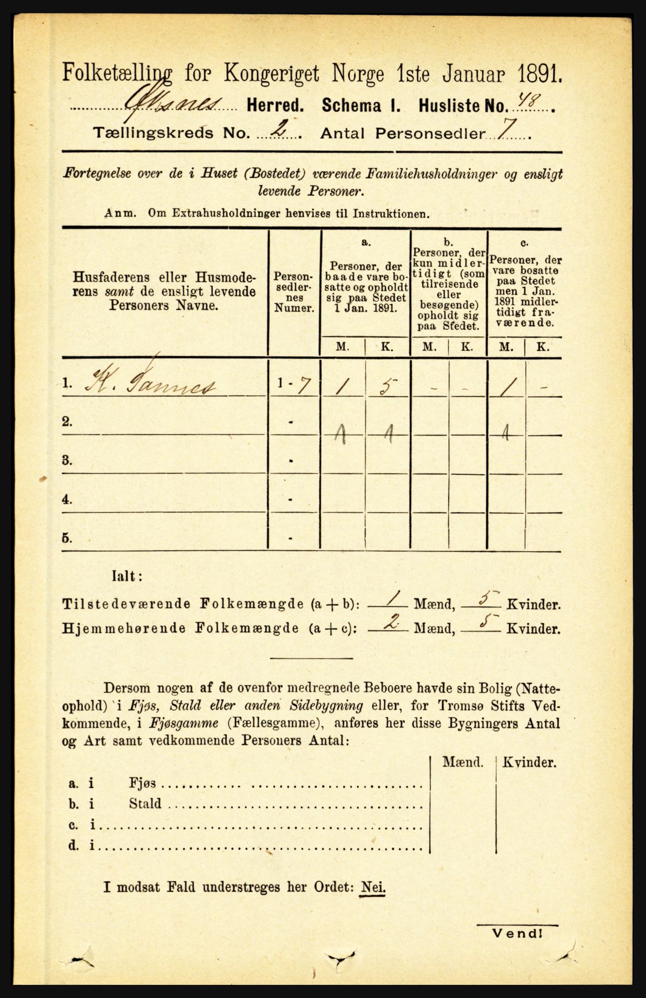 RA, 1891 census for 1868 Øksnes, 1891, p. 647