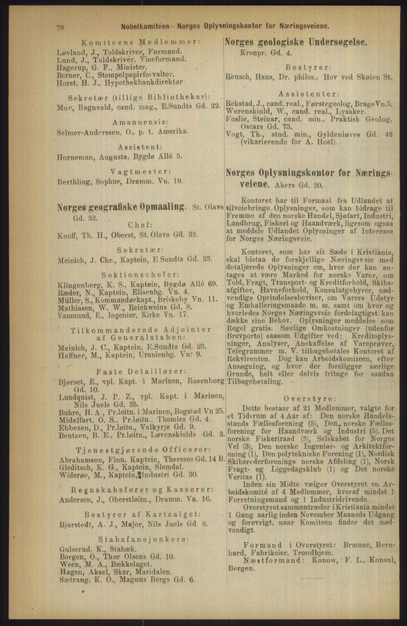 Kristiania/Oslo adressebok, PUBL/-, 1911, p. 78