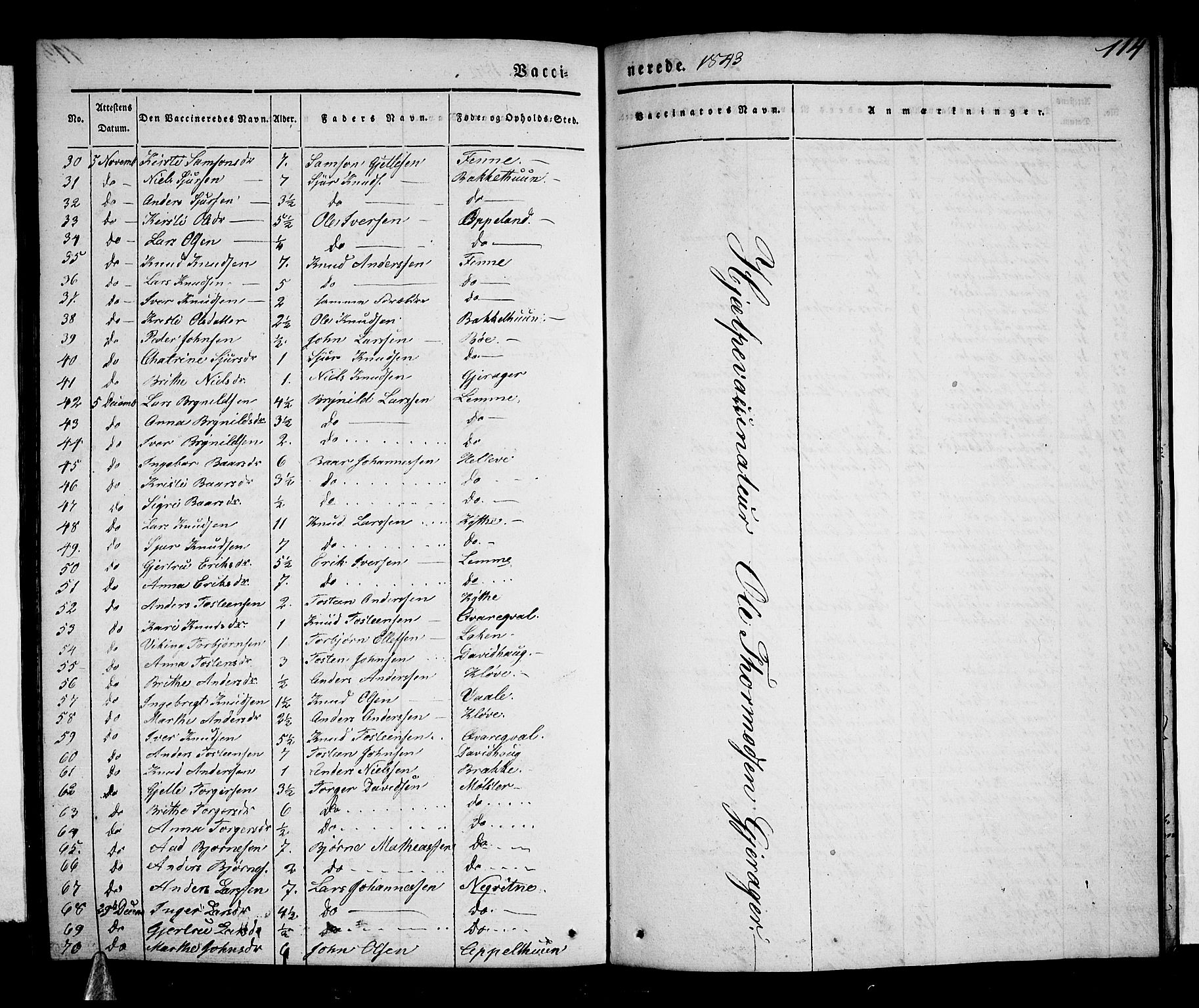 Voss sokneprestembete, AV/SAB-A-79001/H/Haa: Parish register (official) no. A 14, 1837-1847, p. 114