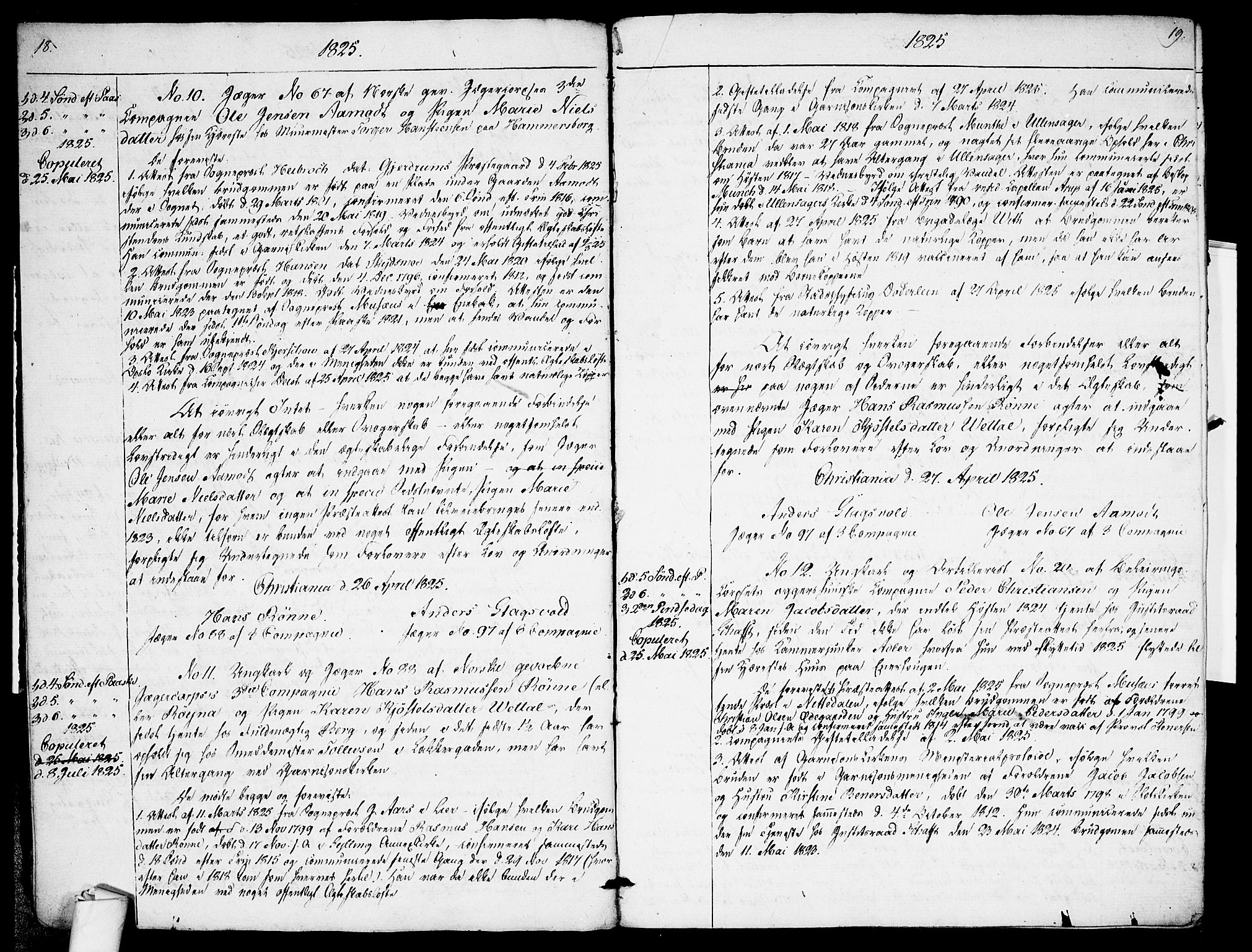 Garnisonsmenigheten Kirkebøker, SAO/A-10846/H/Ha/L0001: Banns register no. I 1, 1823-1828, p. 18-19