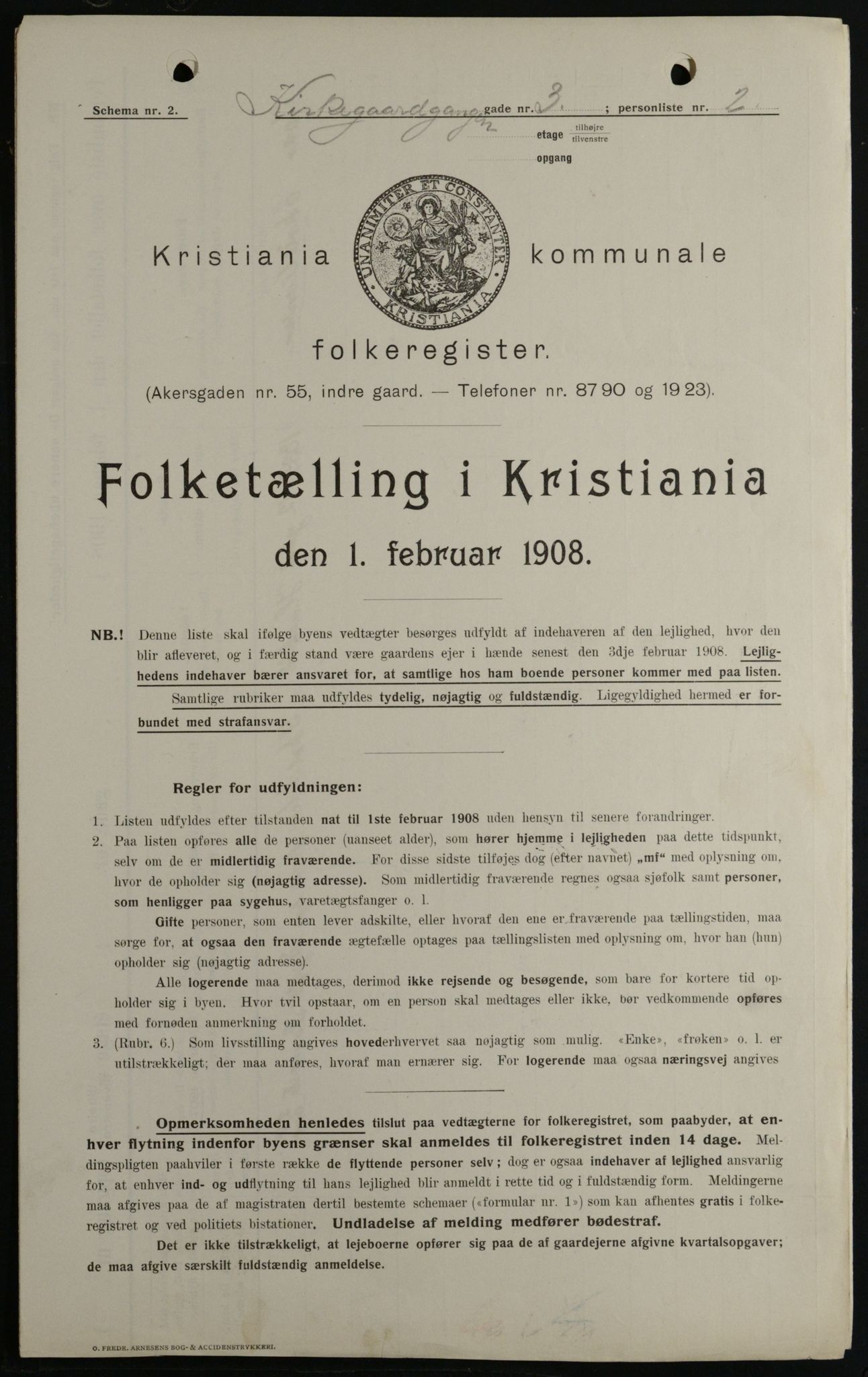 OBA, Municipal Census 1908 for Kristiania, 1908, p. 44796