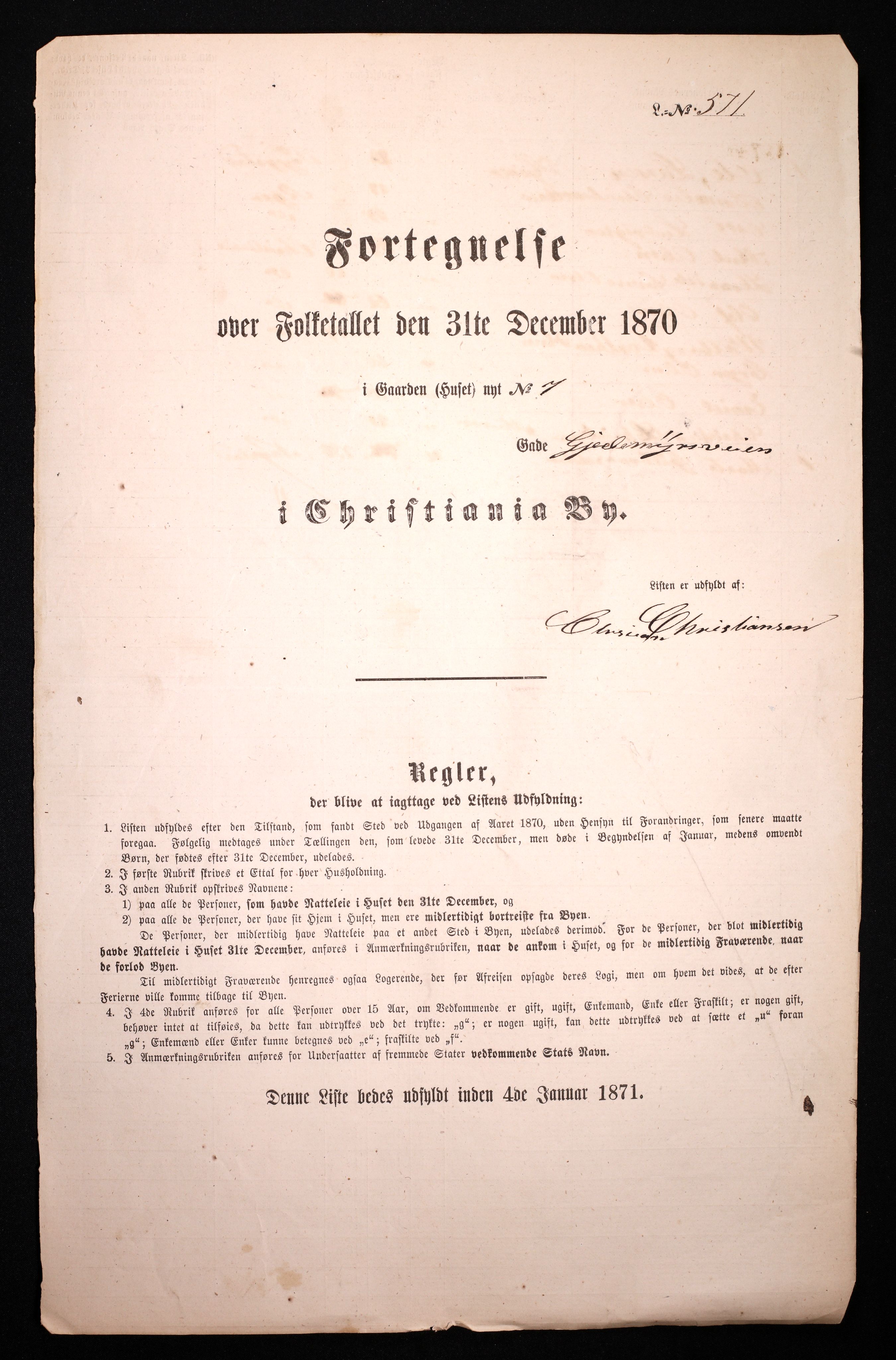 RA, 1870 census for 0301 Kristiania, 1870, p. 1081