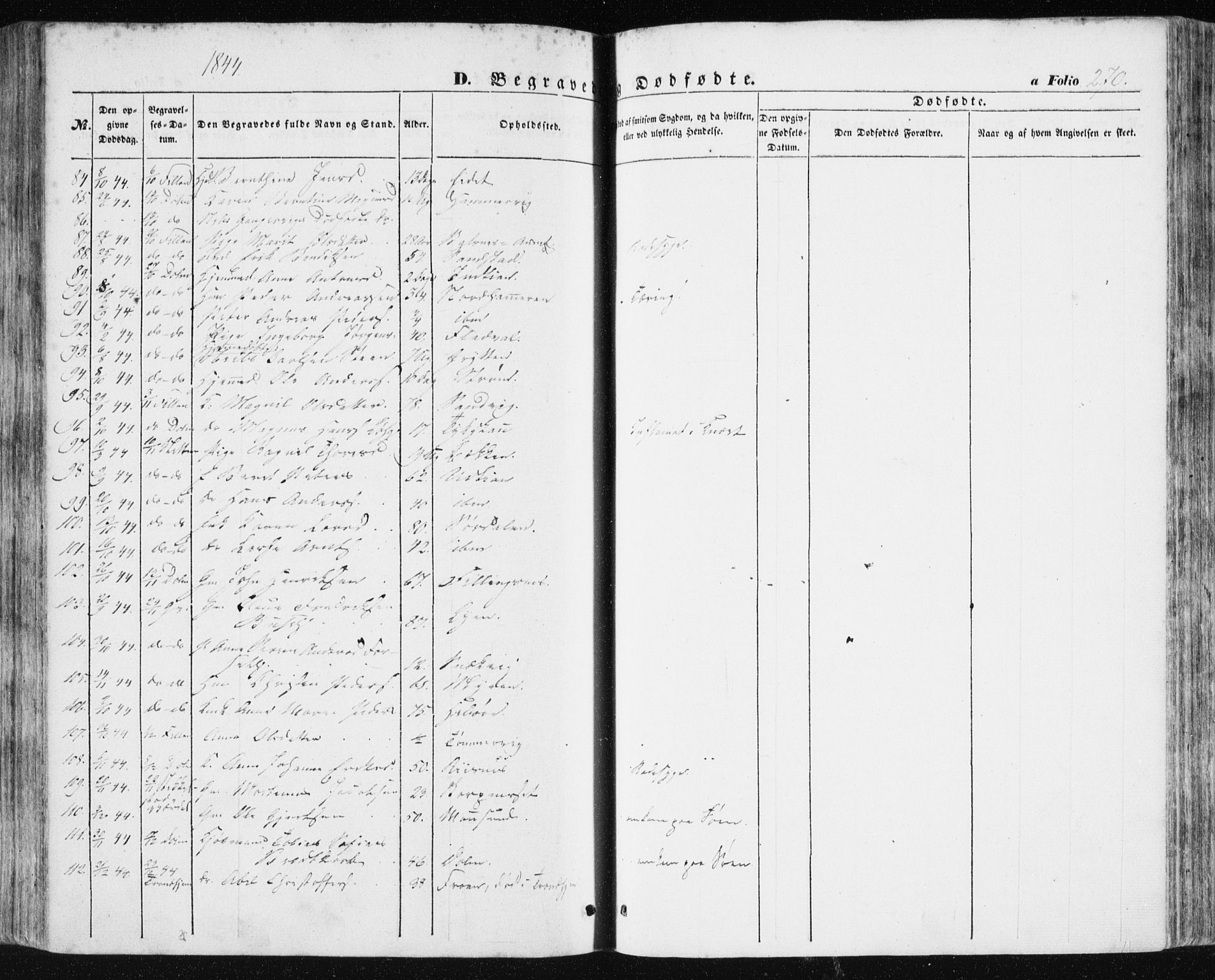 Ministerialprotokoller, klokkerbøker og fødselsregistre - Sør-Trøndelag, AV/SAT-A-1456/634/L0529: Parish register (official) no. 634A05, 1843-1851, p. 270