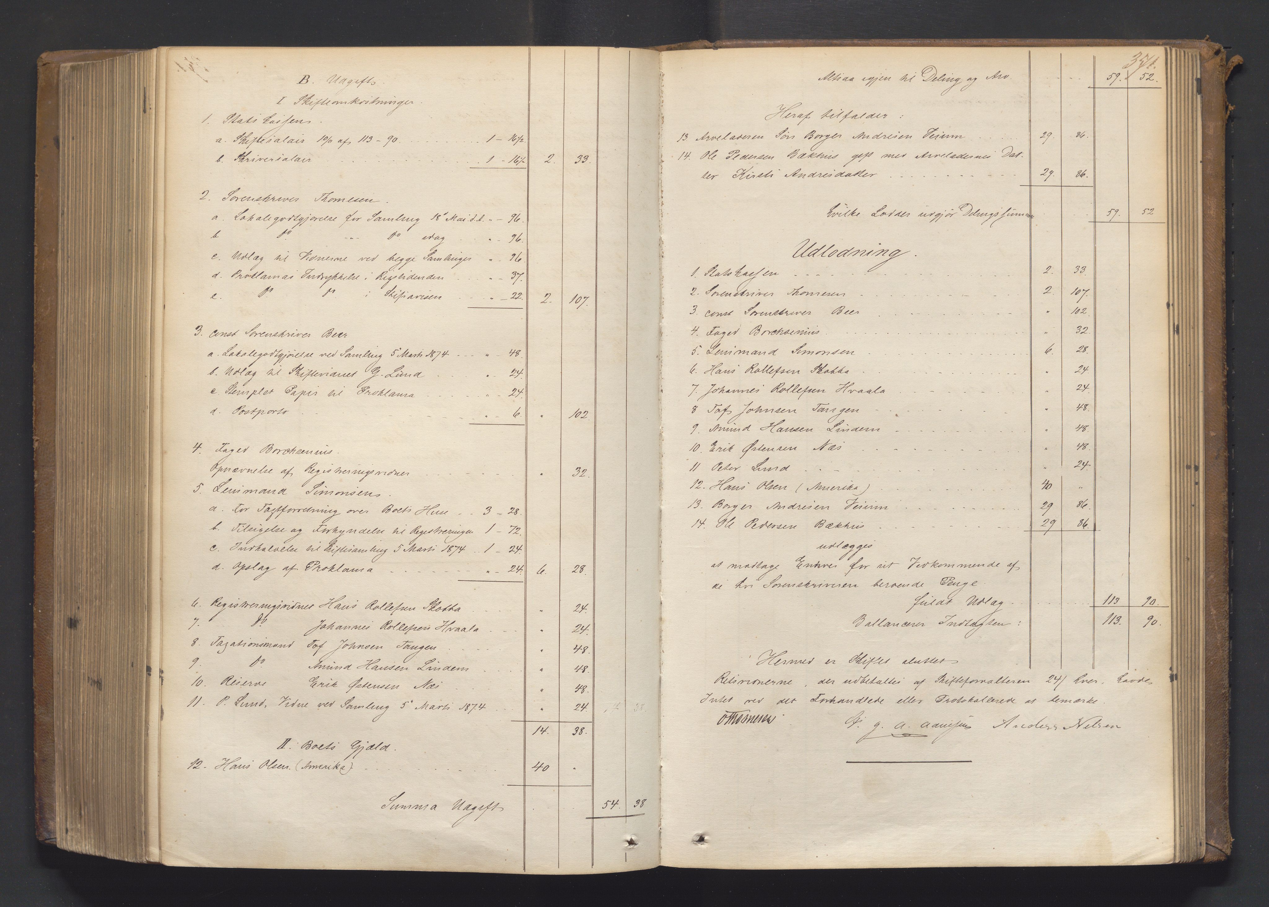 Nedre Telemark sorenskriveri, AV/SAKO-A-135/H/Hb/Hbe/L0002: Skifteutlodningsprotokoll, 1867-1878, p. 370b-371a