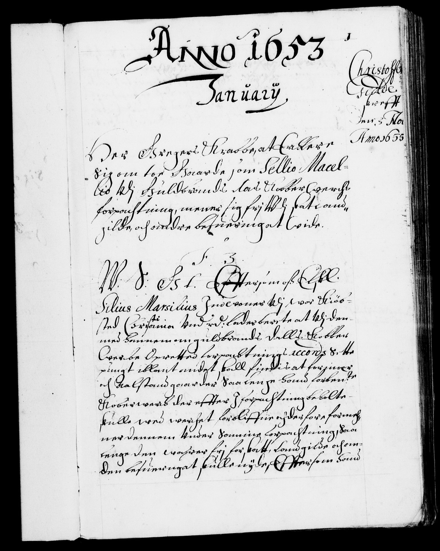 Danske Kanselli 1572-1799, RA/EA-3023/F/Fc/Fca/Fcab/L0009: Norske tegnelser (mikrofilm), 1653-1656, p. 1a