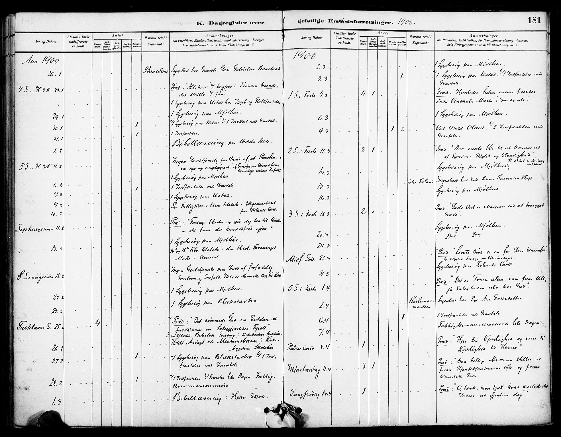 Froland sokneprestkontor, AV/SAK-1111-0013/F/Fa/L0004: Parish register (official) no. A 4, 1882-1906, p. 181