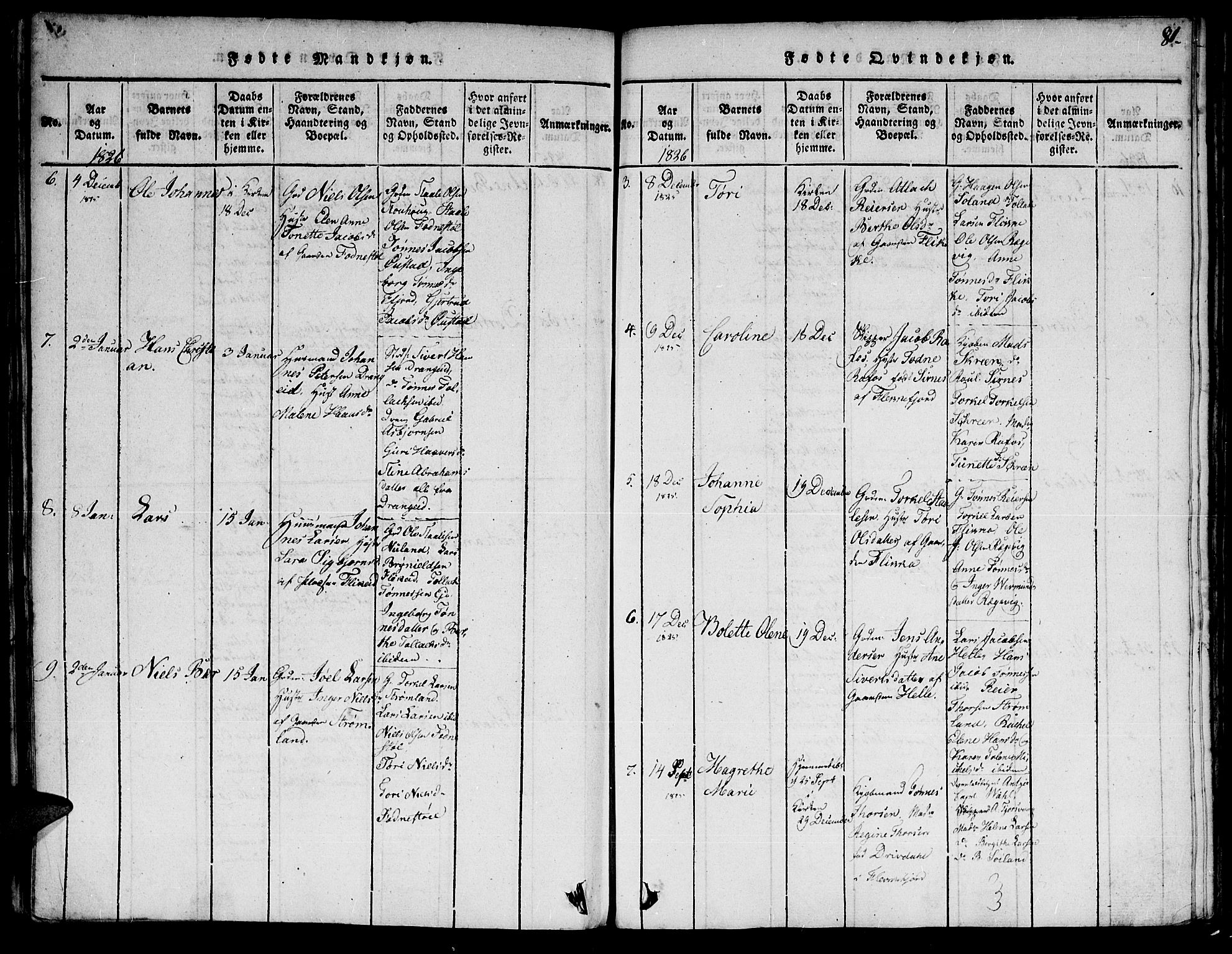 Flekkefjord sokneprestkontor, AV/SAK-1111-0012/F/Fa/Fac/L0002: Parish register (official) no. A 2, 1815-1826, p. 81