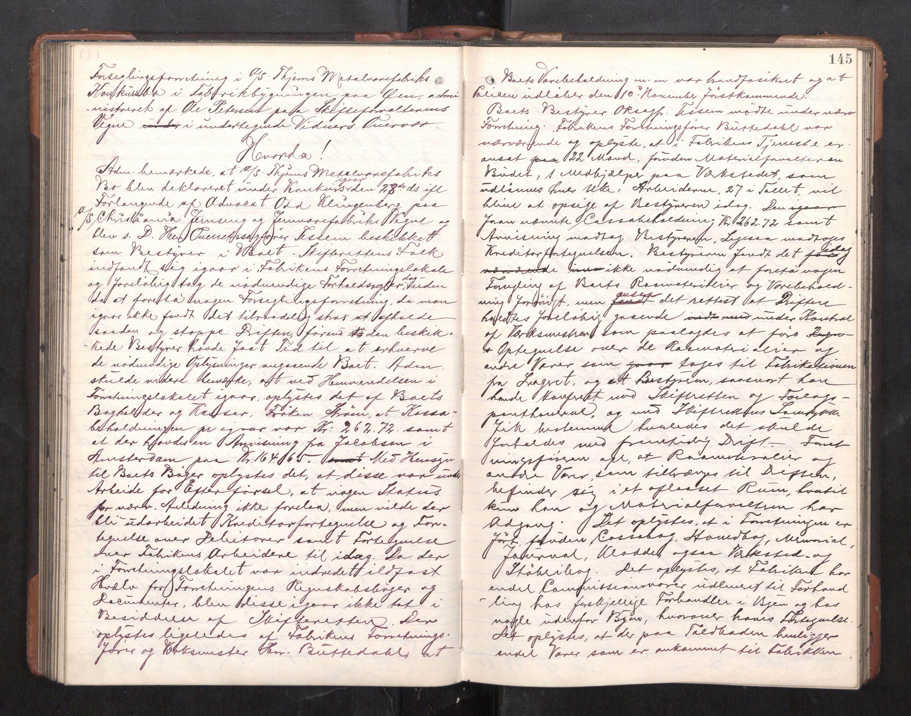 Trondheim byfogd, AV/SAT-A-0003/1/3/3C/L0025: Skifteregistreringsprotokoll - 24/1-14/7. (u/ register), 1906-1909, p. 145