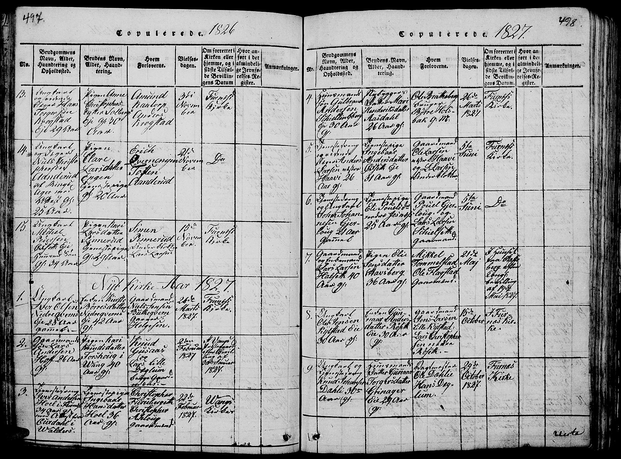 Vang prestekontor, Hedmark, SAH/PREST-008/H/Ha/Hab/L0005: Parish register (copy) no. 5, 1815-1836, p. 497-498