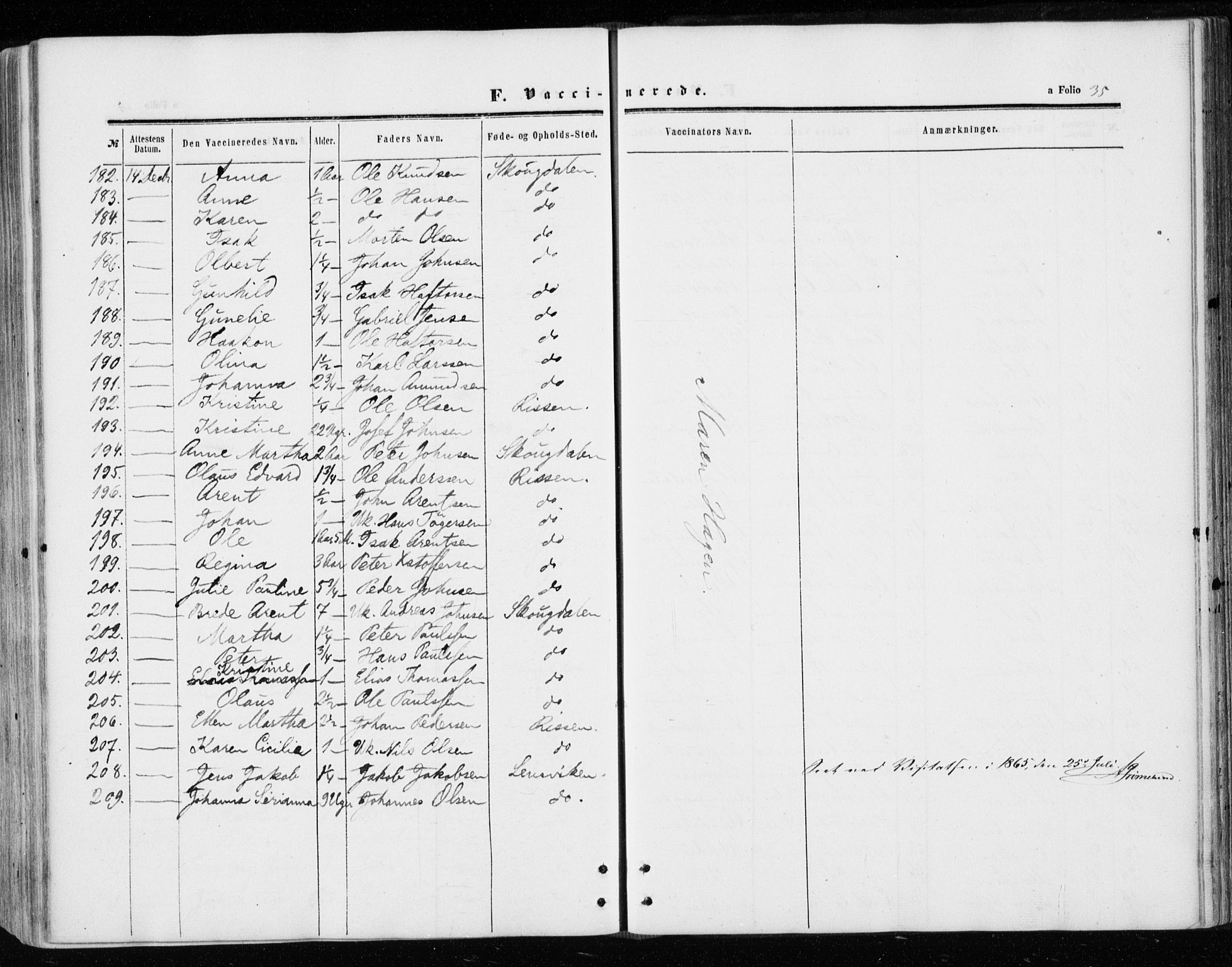 Ministerialprotokoller, klokkerbøker og fødselsregistre - Sør-Trøndelag, SAT/A-1456/646/L0612: Parish register (official) no. 646A10, 1858-1869, p. 35