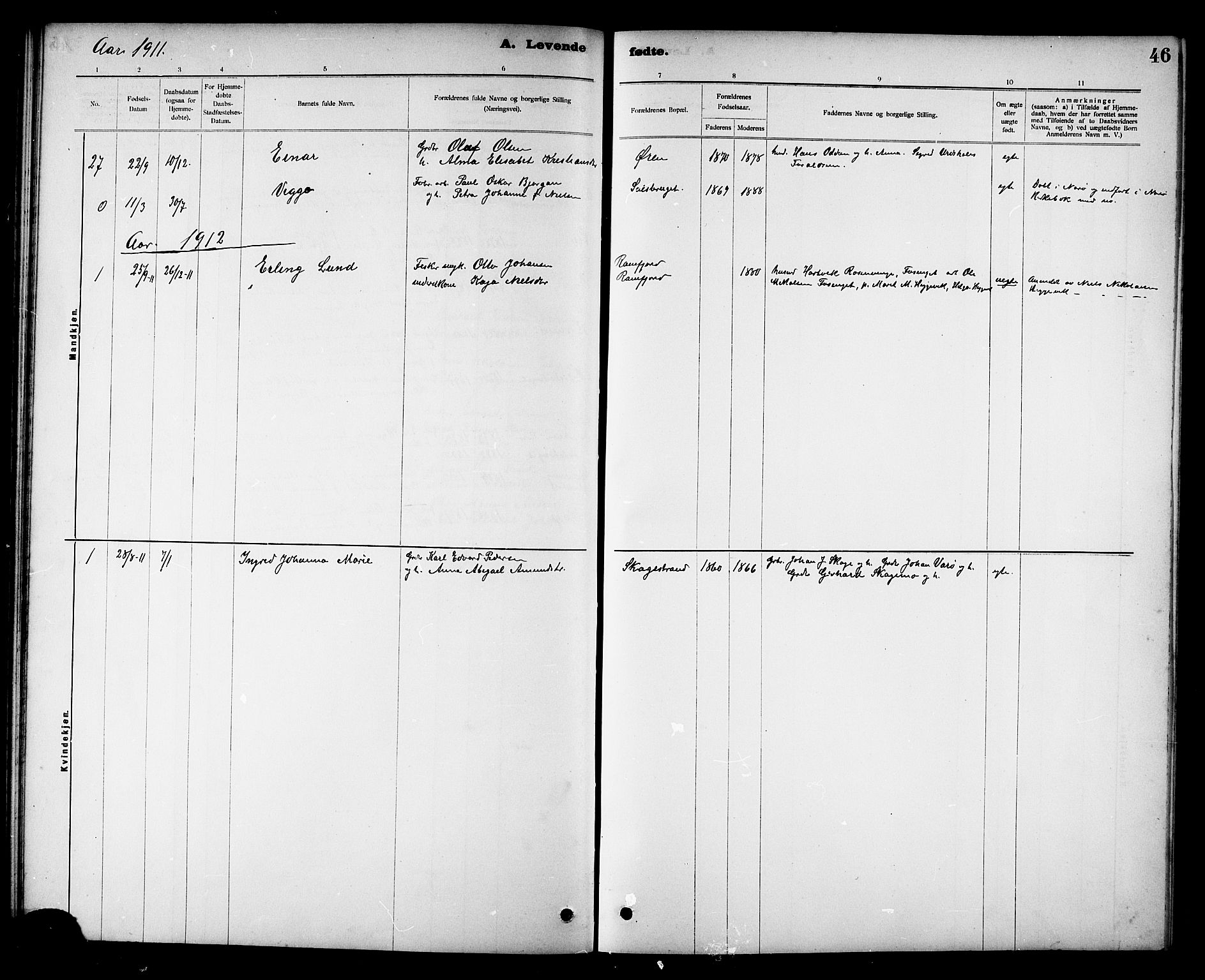 Ministerialprotokoller, klokkerbøker og fødselsregistre - Nord-Trøndelag, SAT/A-1458/780/L0652: Parish register (copy) no. 780C04, 1899-1911, p. 46