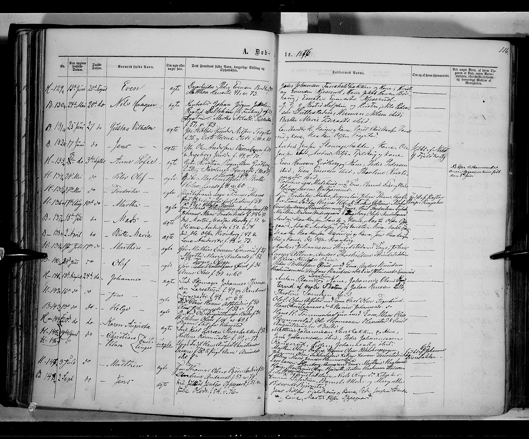 Østre Toten prestekontor, AV/SAH-PREST-104/H/Ha/Haa/L0005: Parish register (official) no. 5, 1866-1877, p. 116