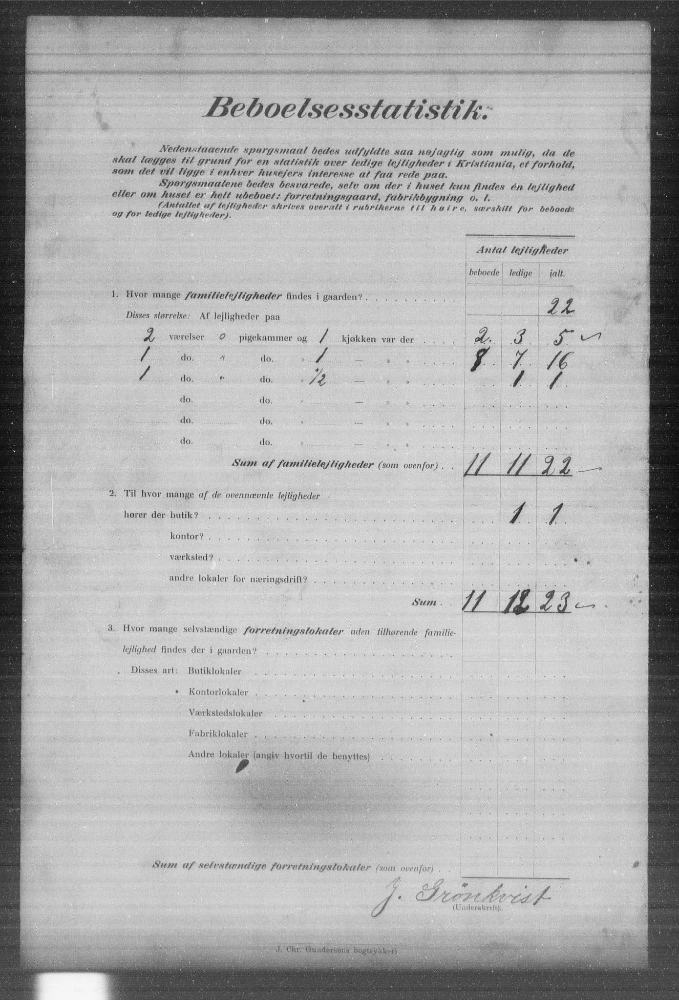 OBA, Municipal Census 1903 for Kristiania, 1903, p. 1094