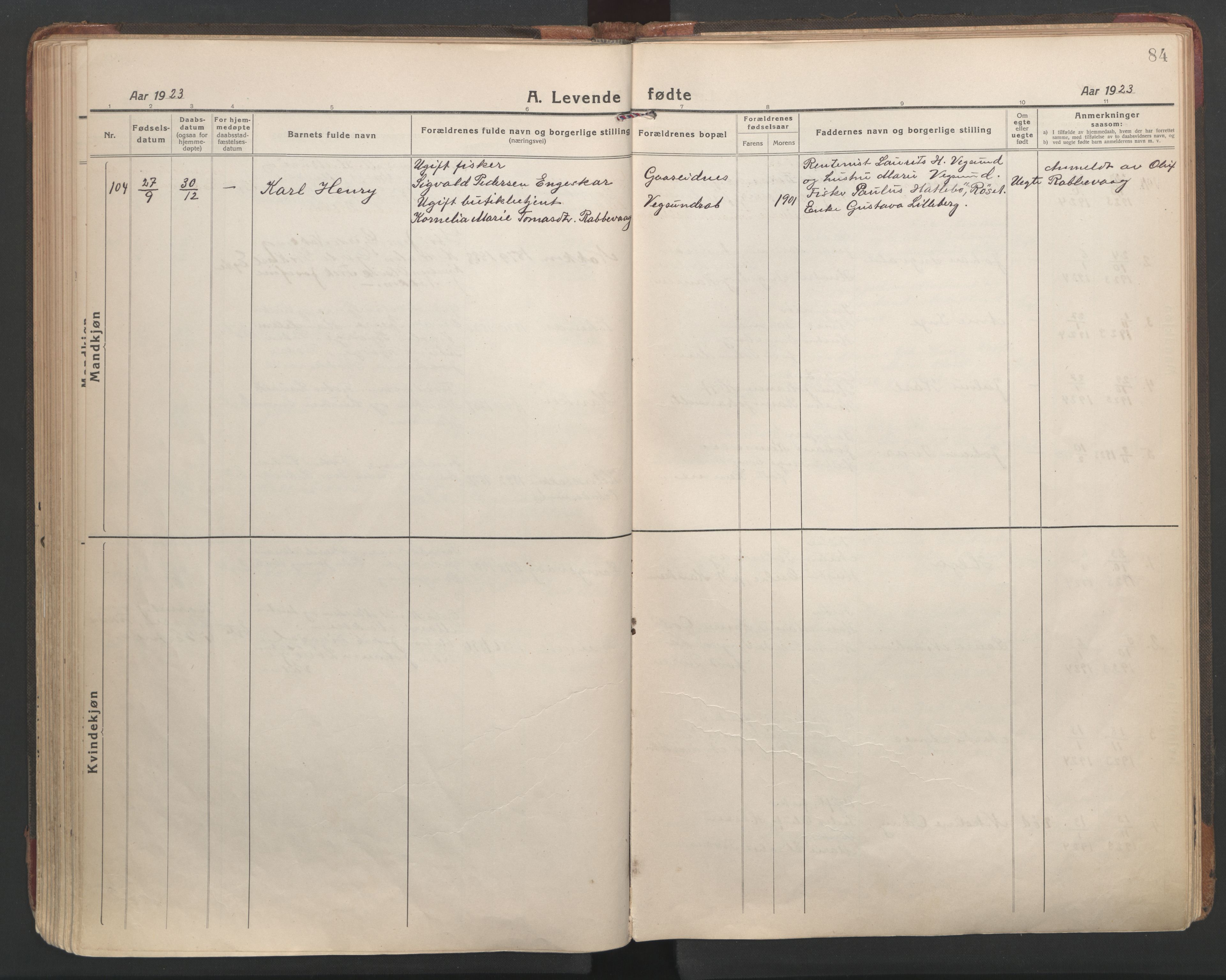 Ministerialprotokoller, klokkerbøker og fødselsregistre - Møre og Romsdal, AV/SAT-A-1454/528/L0412: Parish register (official) no. 528A21, 1920-1926, p. 84