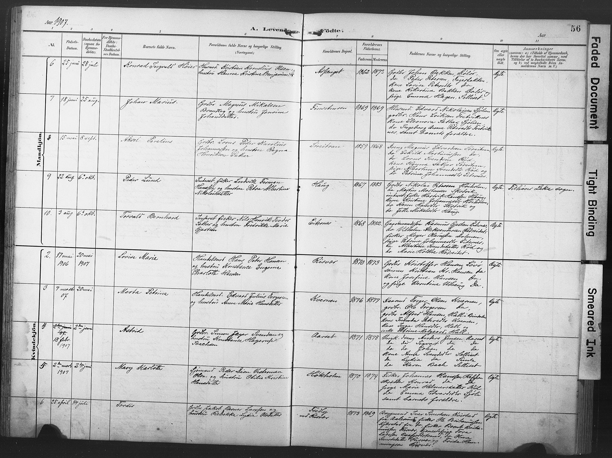 Ministerialprotokoller, klokkerbøker og fødselsregistre - Nord-Trøndelag, SAT/A-1458/789/L0706: Parish register (copy) no. 789C01, 1888-1931, p. 56