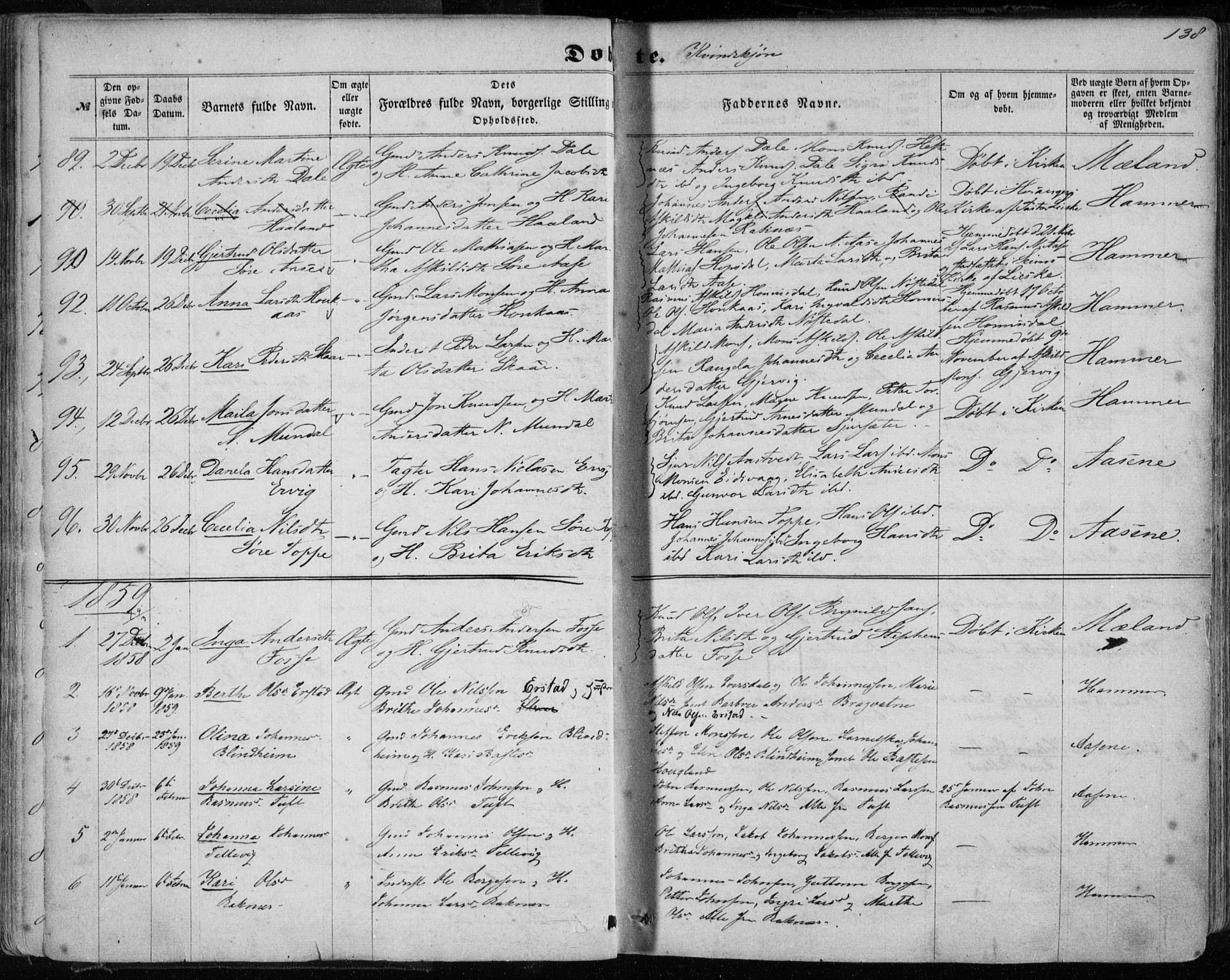 Hamre sokneprestembete, SAB/A-75501/H/Ha/Haa/Haaa/L0014: Parish register (official) no. A 14, 1858-1872, p. 138