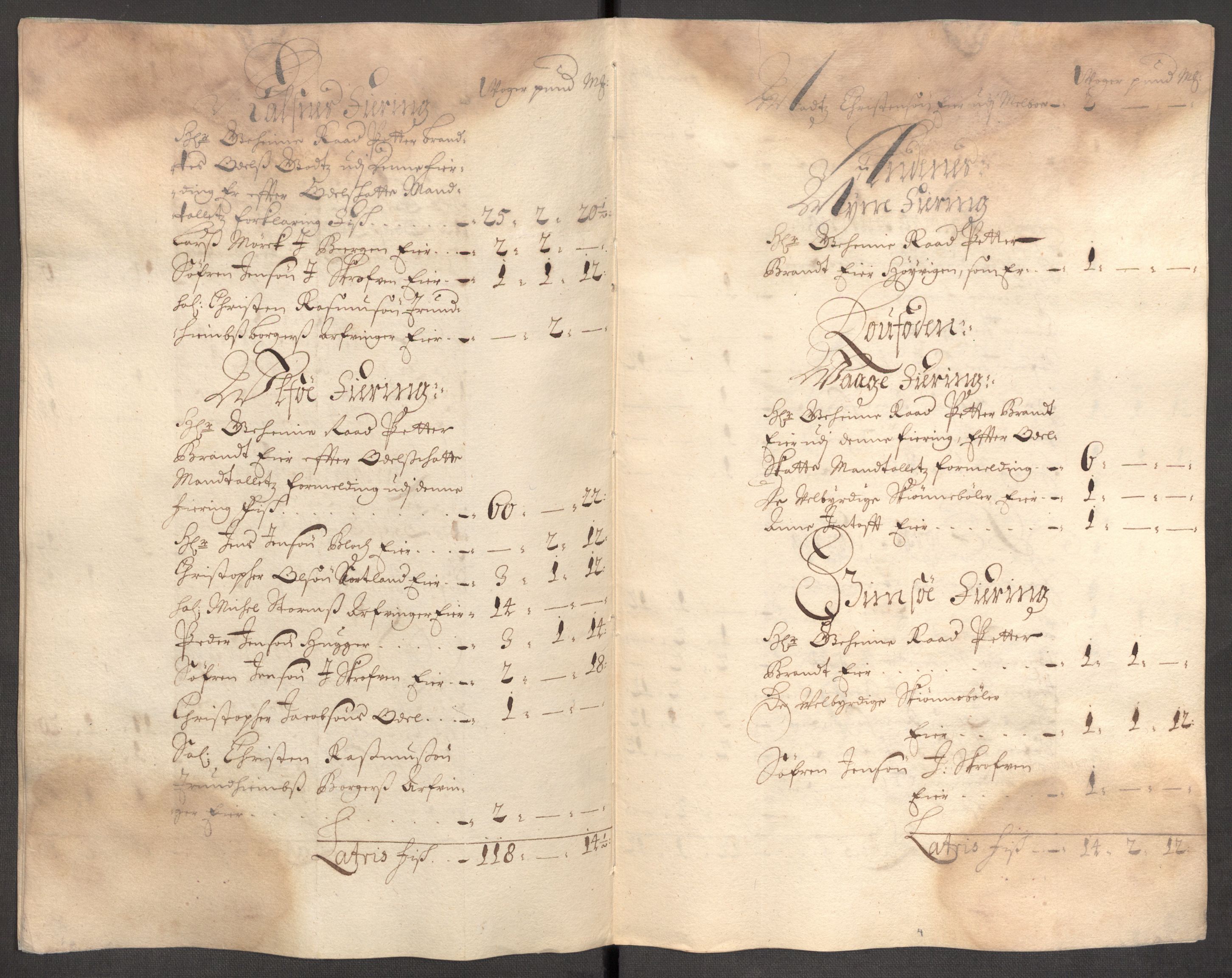 Rentekammeret inntil 1814, Reviderte regnskaper, Fogderegnskap, AV/RA-EA-4092/R67/L4678: Fogderegnskap Vesterålen, Andenes og Lofoten, 1696-1708, p. 62